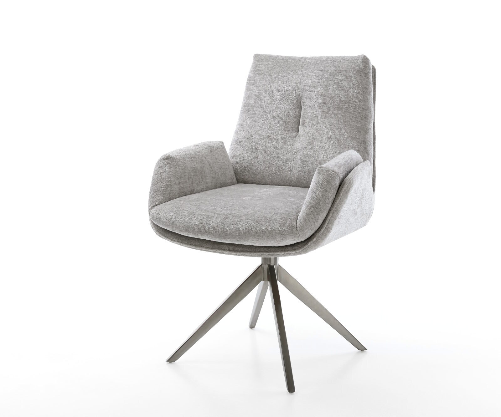 Drehstuhl Clea-Flex Chenille Silbergrau Kreuzgestell breit Graphit 360° dre günstig online kaufen