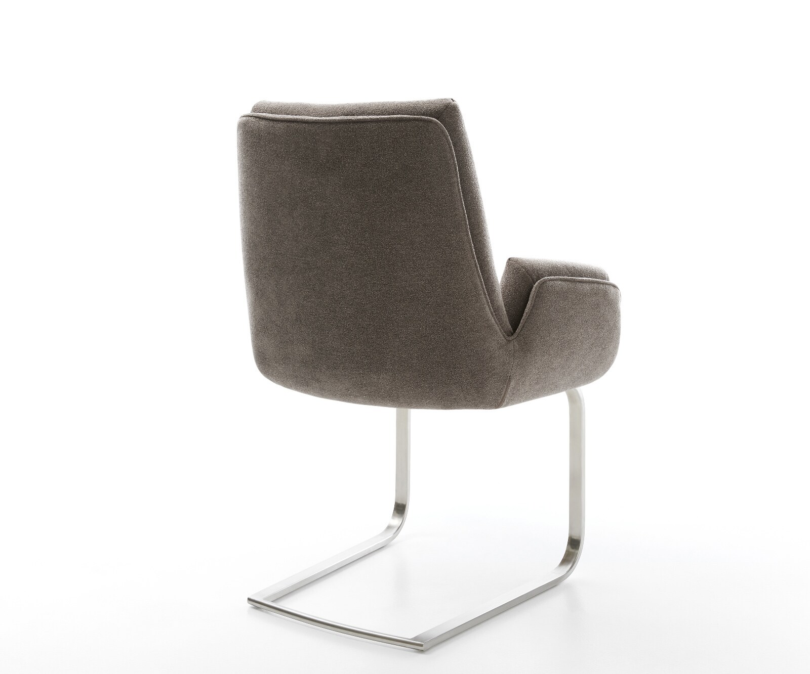 Freischwinger Clea-Flex Strukturstoff Soft Taupe Freischwinger flach Edelstahl 5