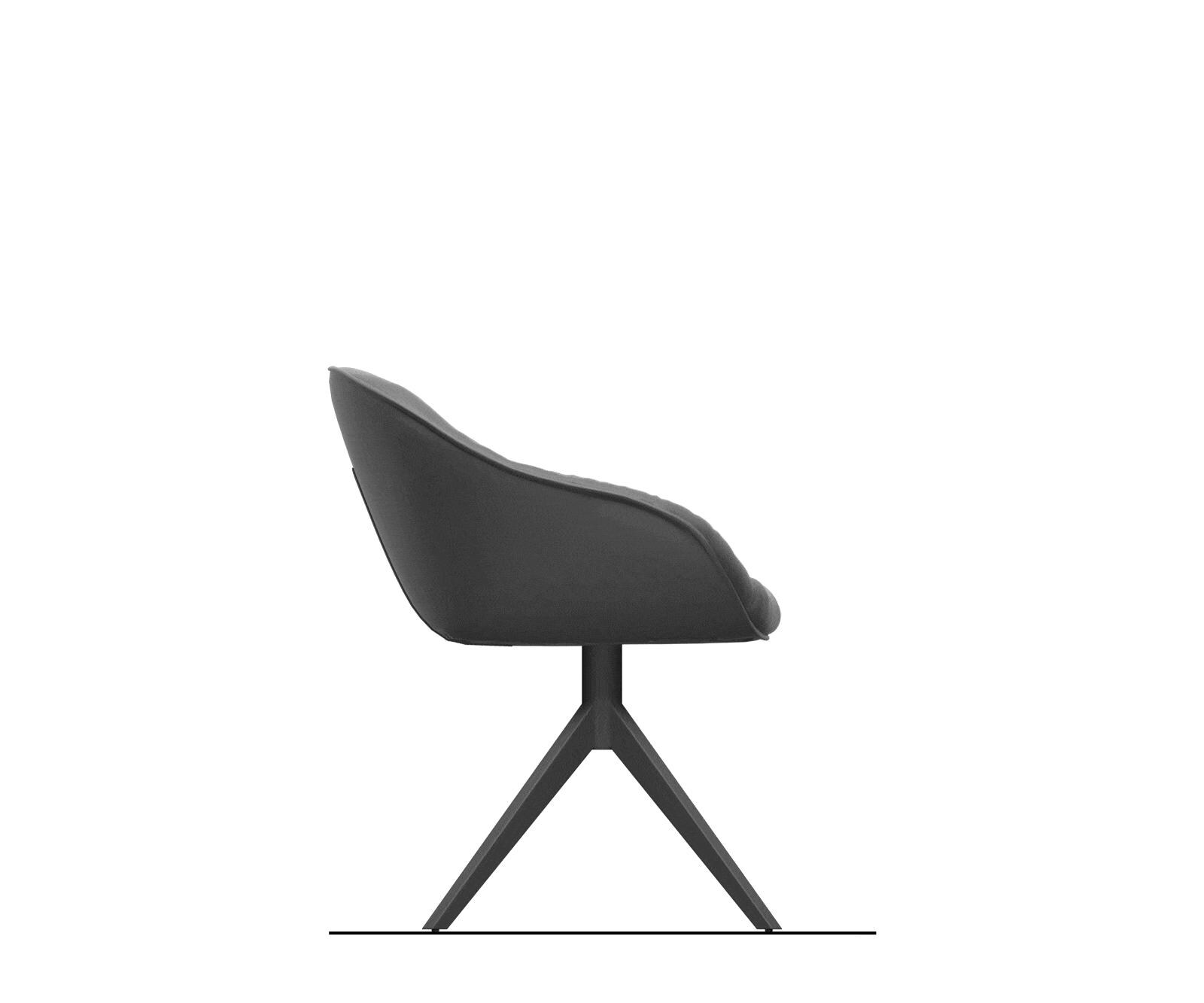 Drehstuhl Gaio-Flex Bouclé Soft Beige Kreuzgestell breit Graphit 360° drehbar Wippfunktion 8