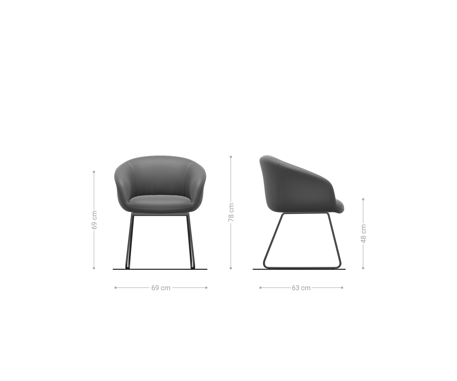 Esszimmerstuhl Vinka-Flex mit Armlehnen Bouclé Soft Beige Kufengestell Schwarz Taschenfederkern 6