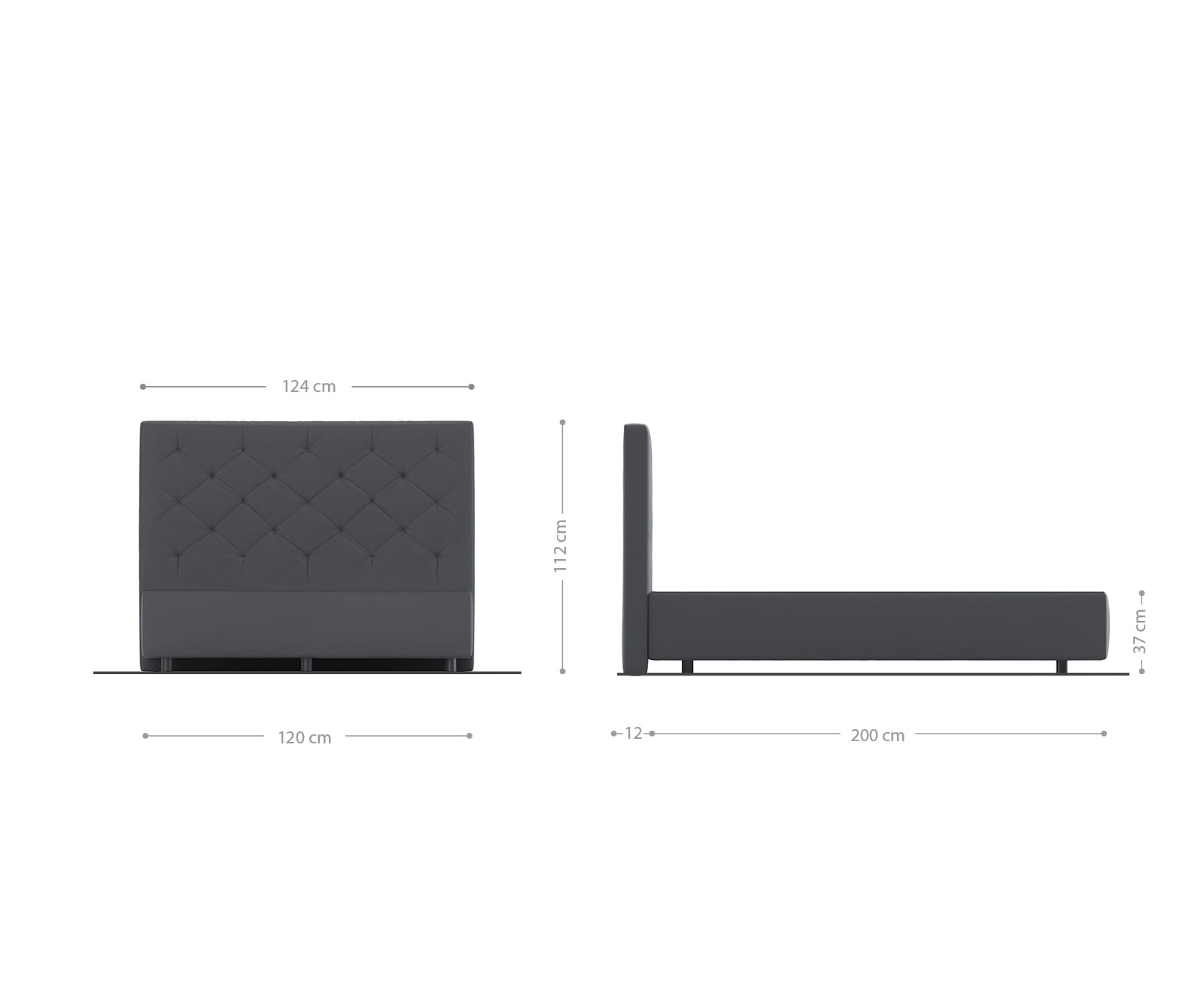 Boxspringgestell Dream-Great Mikrofaser Grau 120x200 cm 2 Boxspringgestell Dream-Great Mikrofaser Grau 120x200 cm 2