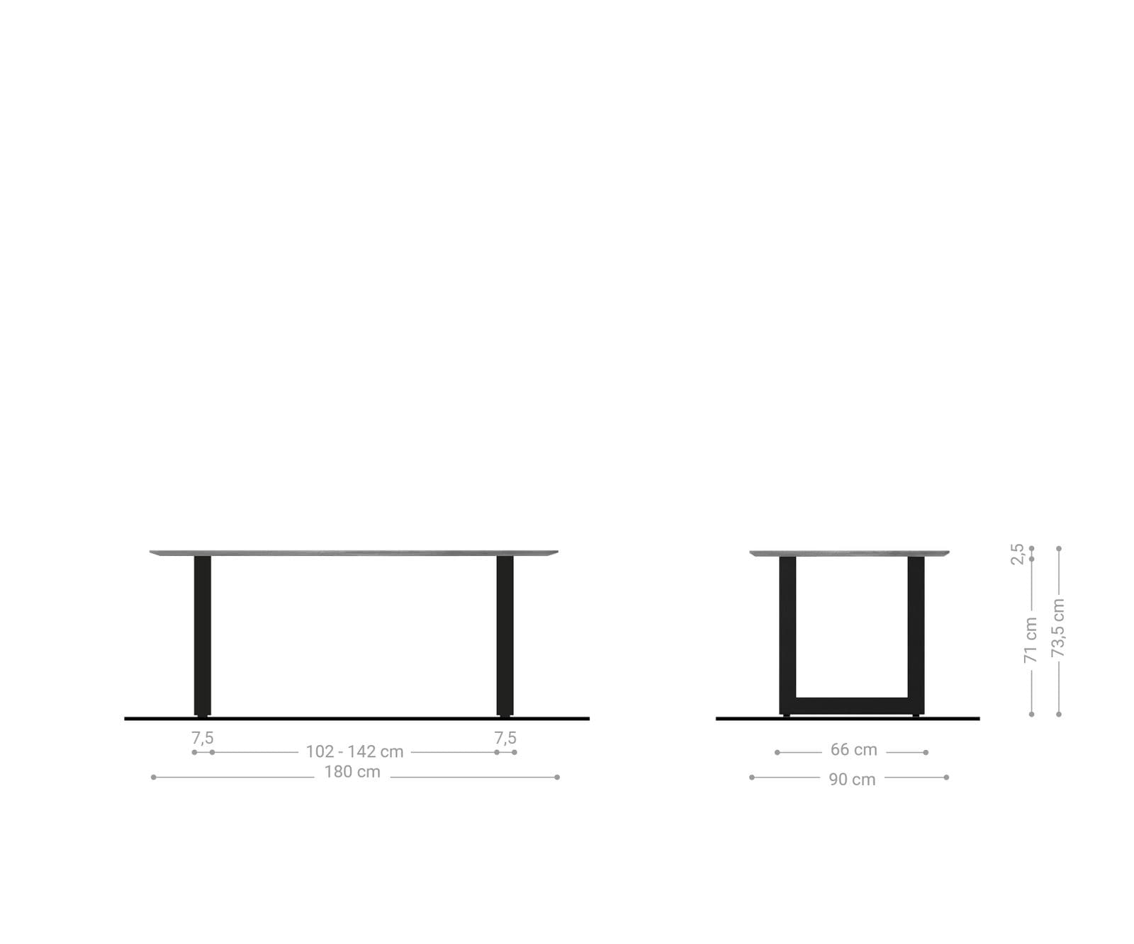 Esstisch Edge Boot 180x90 Akazie Natur Edelstahl Breit Schweizer Kante 5 Esstisch Edge Boot 180x90 Akazie Natur Edelstahl Breit Schweizer Kante 5