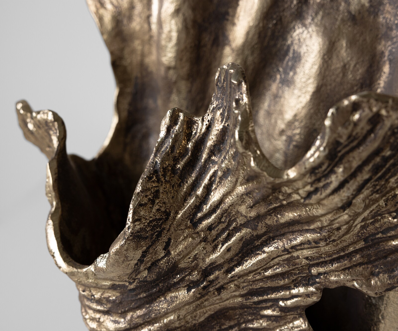 Vase Corallo B43 x T24 x H61 cm Aluminium Oro Antico Handgemacht 3