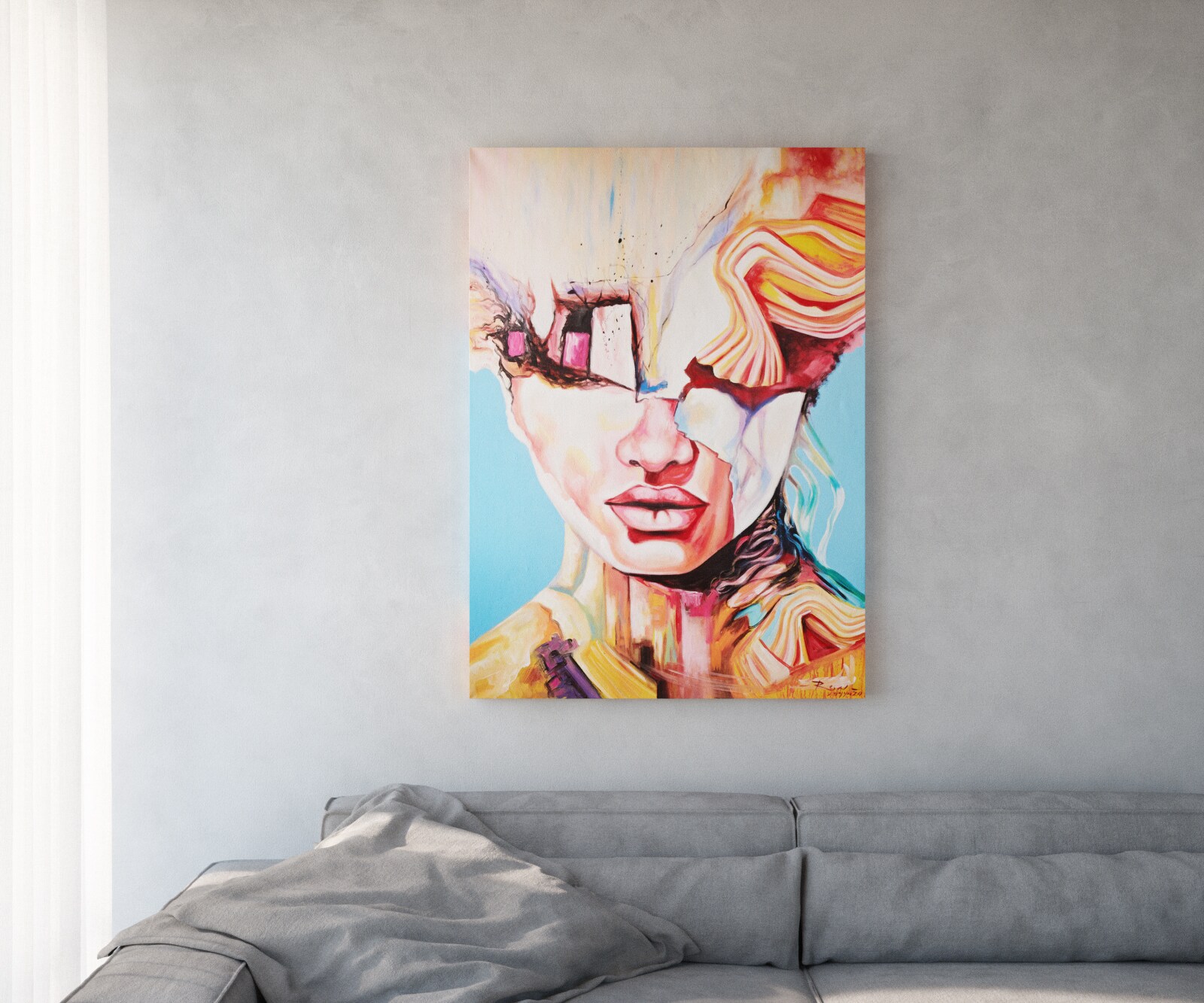 Gemälde Expression Mehrfarbig 100x140 cm Acryl auf Leinwand günstig online kaufen