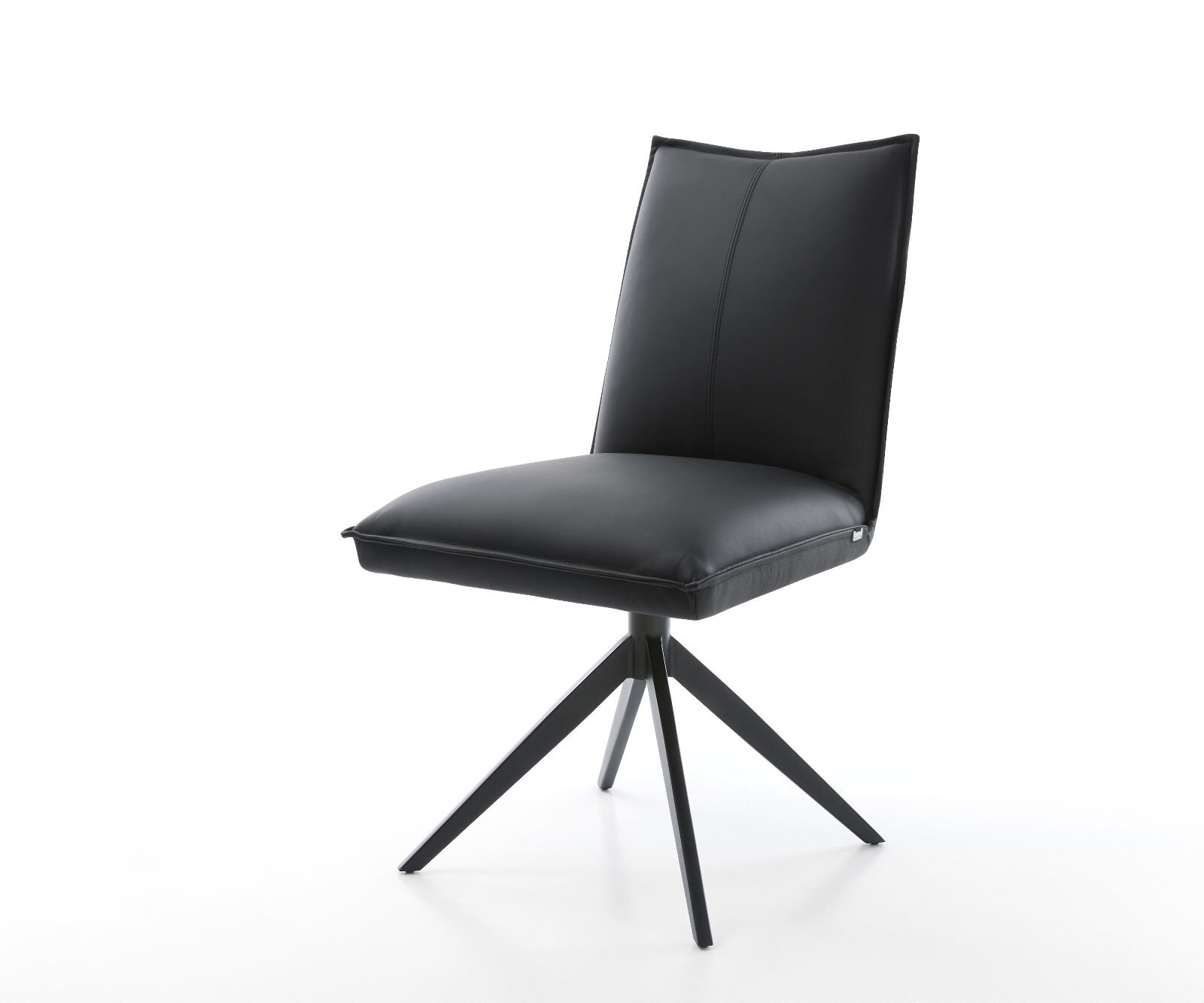 Drehstuhl Lelio-Flex Echt-Leder Schwarz Kreuzgestell breit Schwarz 360° dre günstig online kaufen