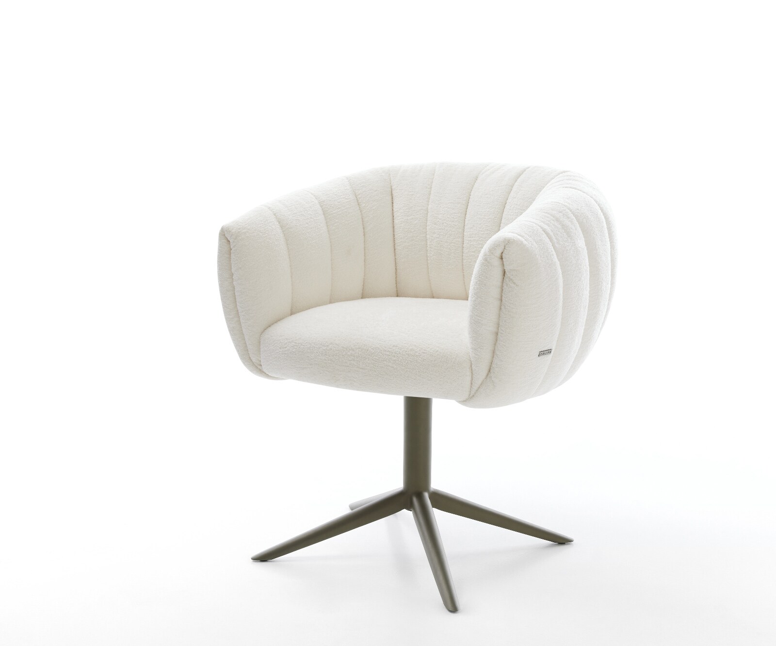 Drehstuhl Jada-Flex Bouclé Soft Beige Fußkreuz Effektfinish Titan 360° drehbar Wippfunktion Taschenfederkern 1