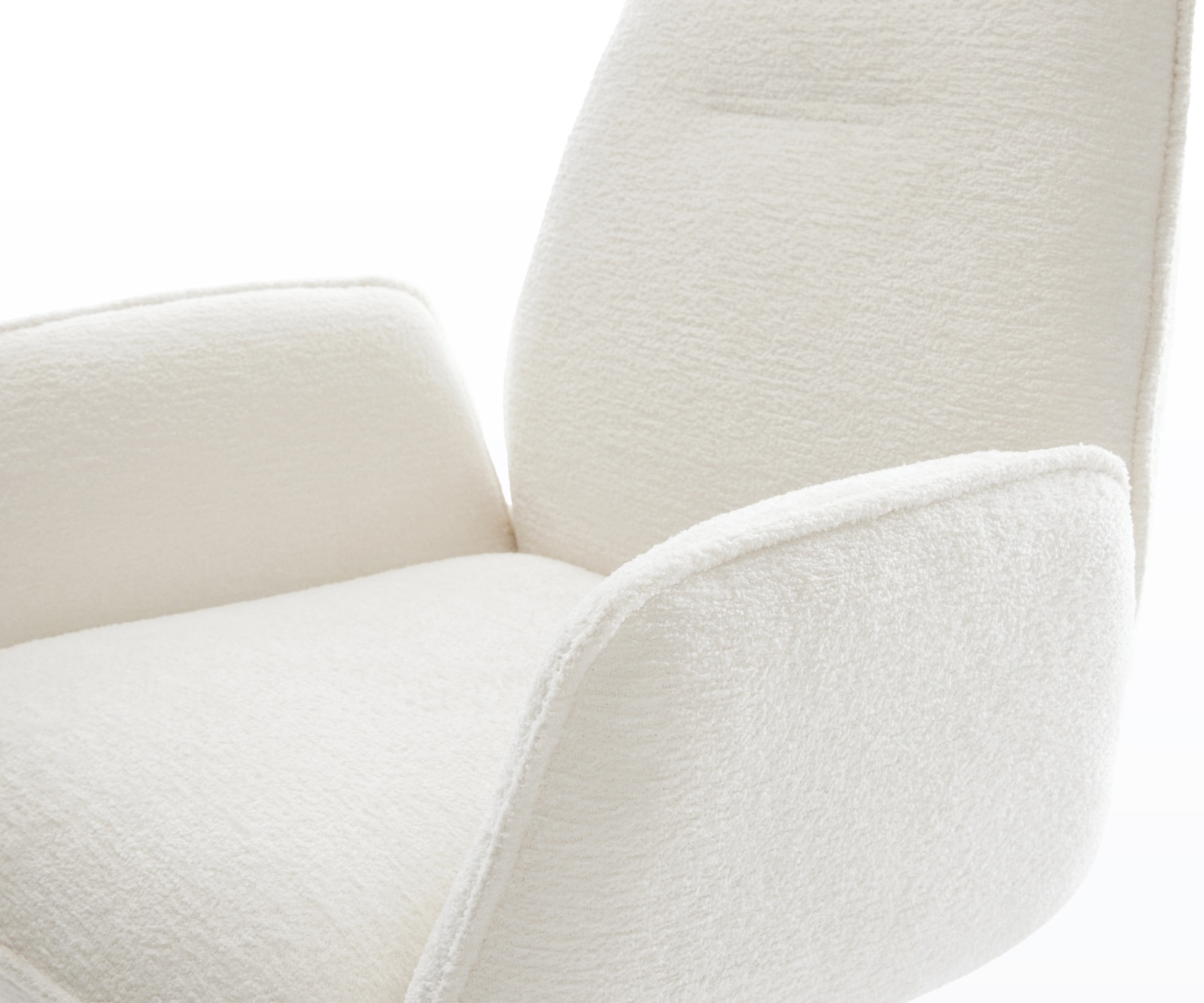 Drehstuhl Zoa-Flex Bouclé Soft Beige Fußkreuz Schwarz 360° drehbar Wippfunktion Taschenfederkern 3