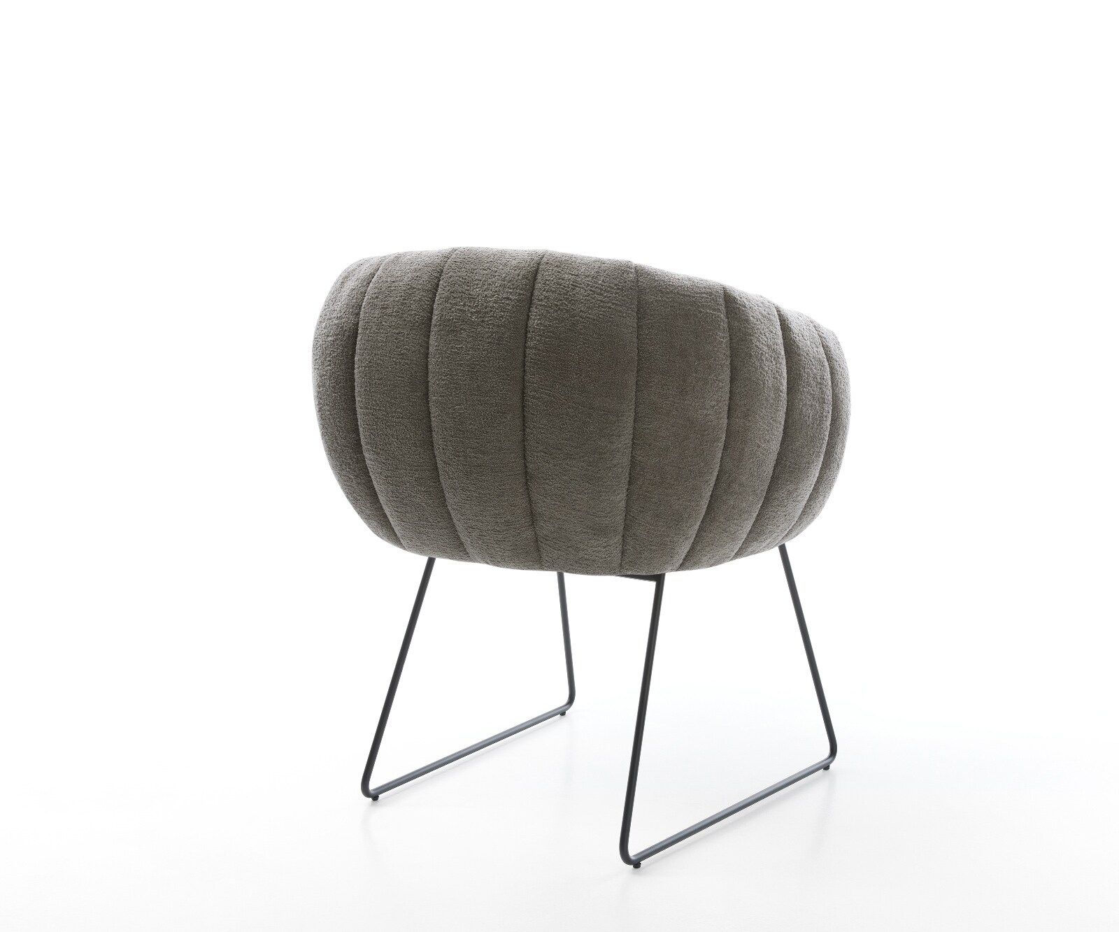 Esszimmerstuhl Jada-Flex Bouclé Soft Schlamm Kufengestell Schwarz Taschenfederkern 4