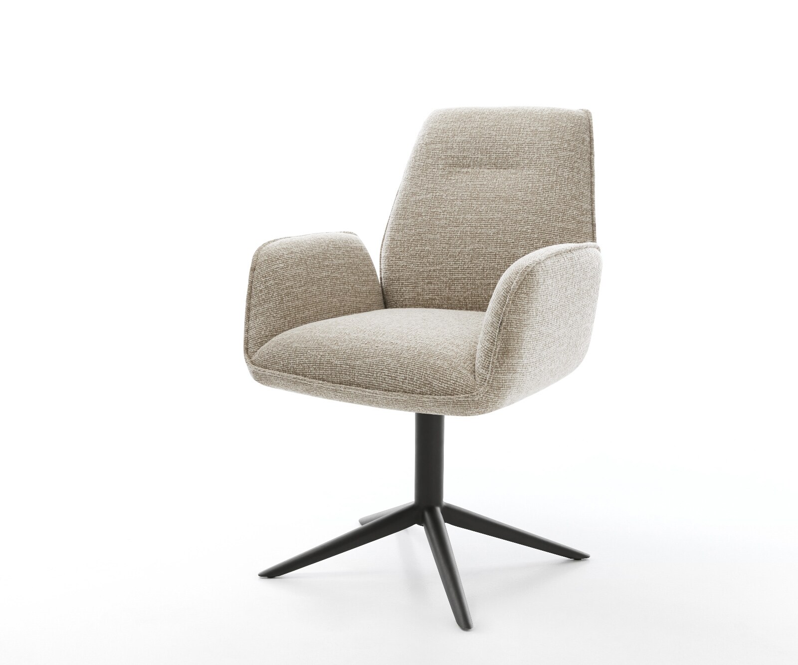 Drehstuhl Zoa-Flex Webstoff Soft Beige Fußkreuz Schwarz 360° drehbar Wippfu günstig online kaufen