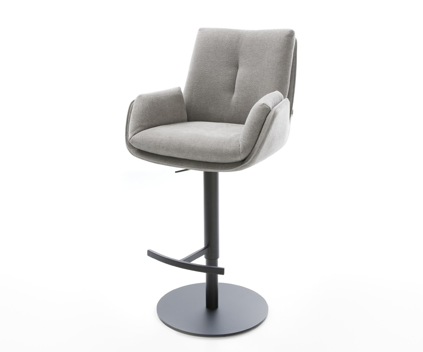 Barstuhl Clea-Flex Strukturstoff Soft Grau Drehfuß höhenverstellbar Metall günstig online kaufen