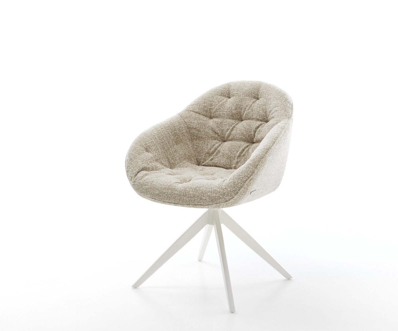 Drehstuhl Gaio-Flex Webstoff Soft Beige Kreuzgestell breit Weiß 360° drehba günstig online kaufen