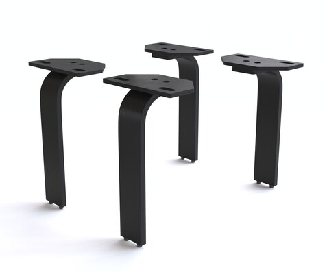 Fuß L-Form 20 cm Metall Schwarz für alle Möbelarten (4er Set)