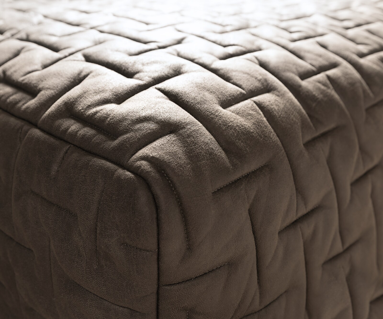 Big-Sofa Freestyle 280x110 cm Mikrofaser Taupe Vintage Gesteppt 2