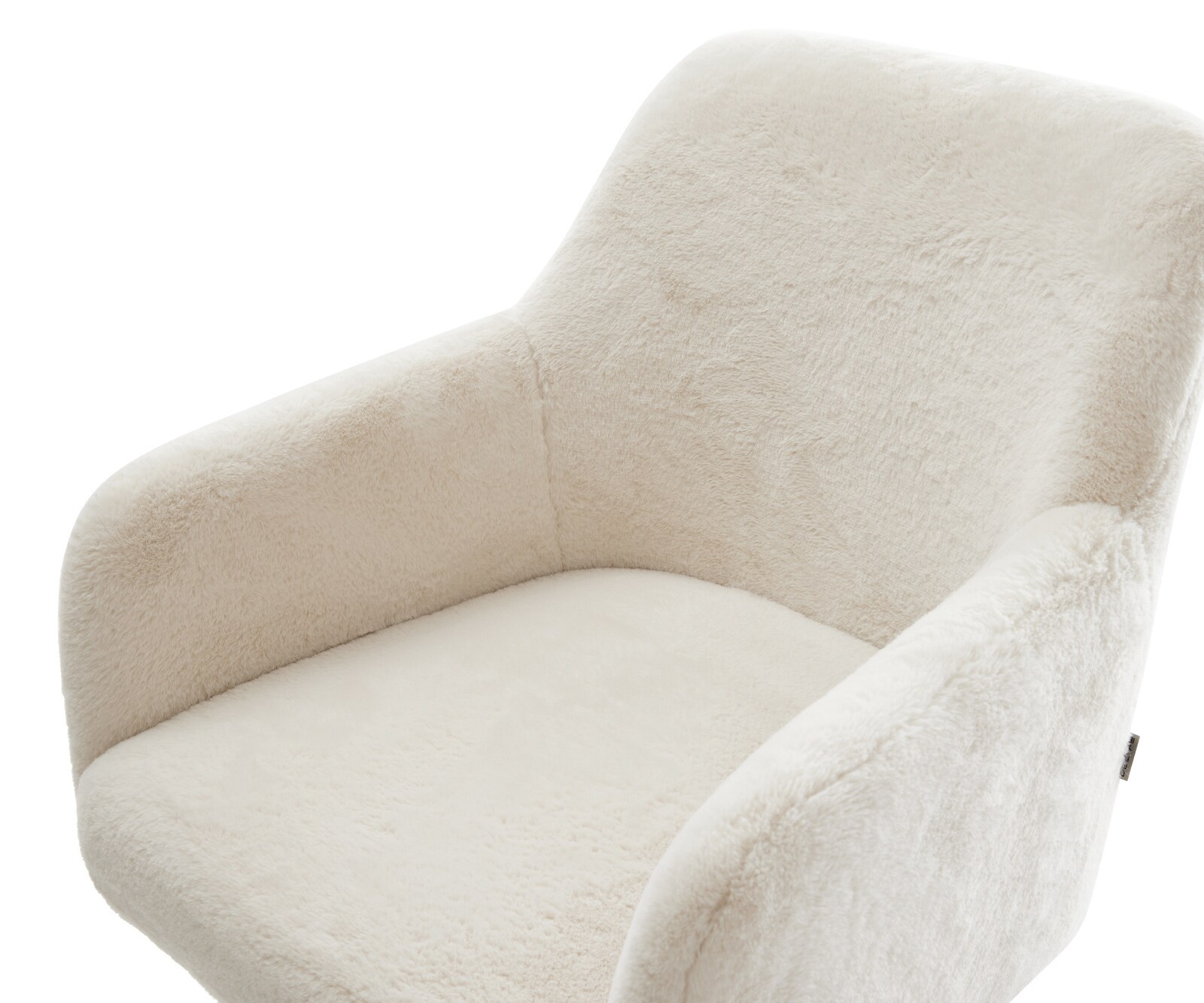 Freischwinger Greg-Flex Plüsch Creme-Weiß Freischwinger flach Edelstahl Taschenfederkern 4