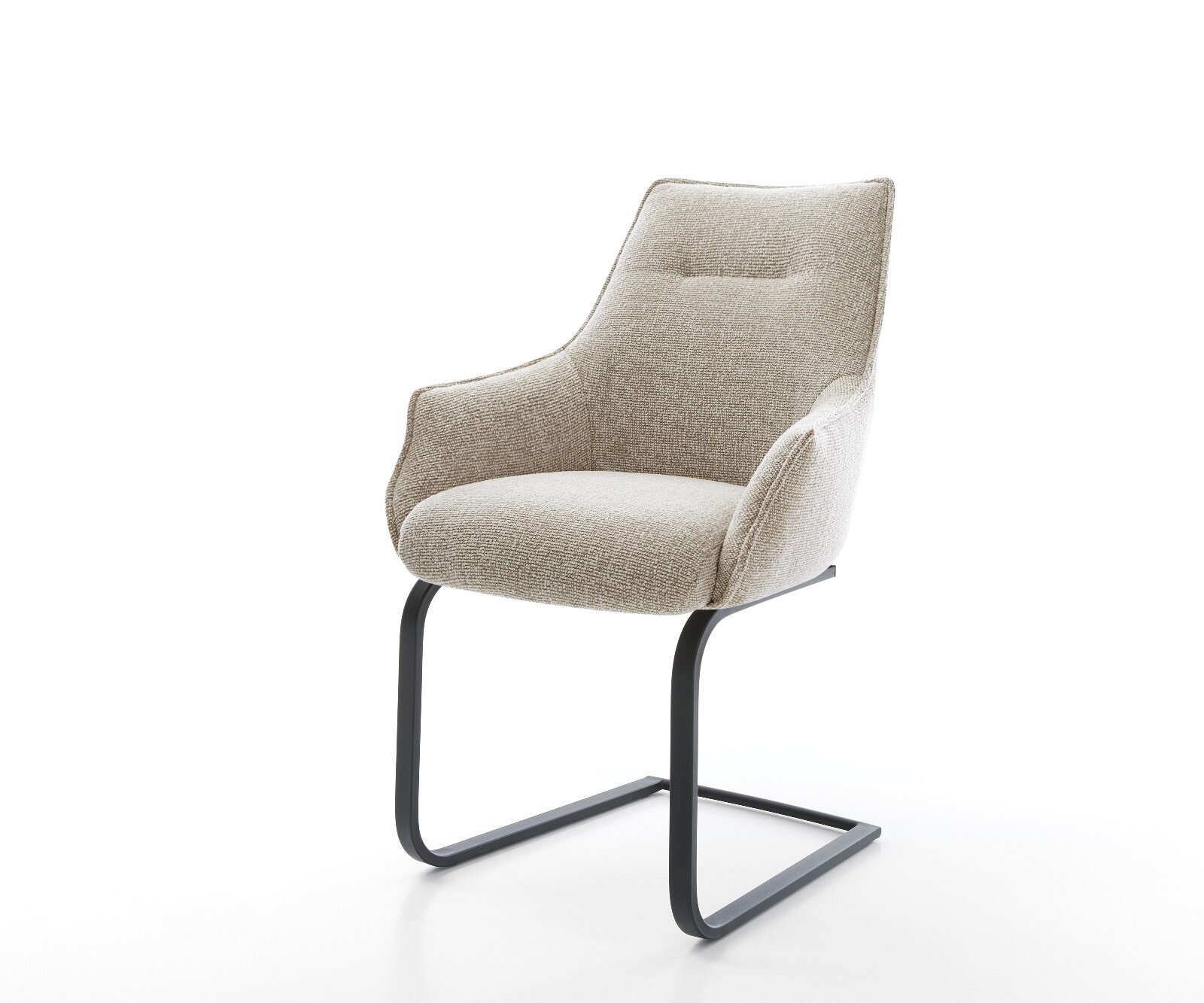 Freischwinger Alja-Flex mit Armlehnen Webstoff Soft Beige Freischwinger fla günstig online kaufen