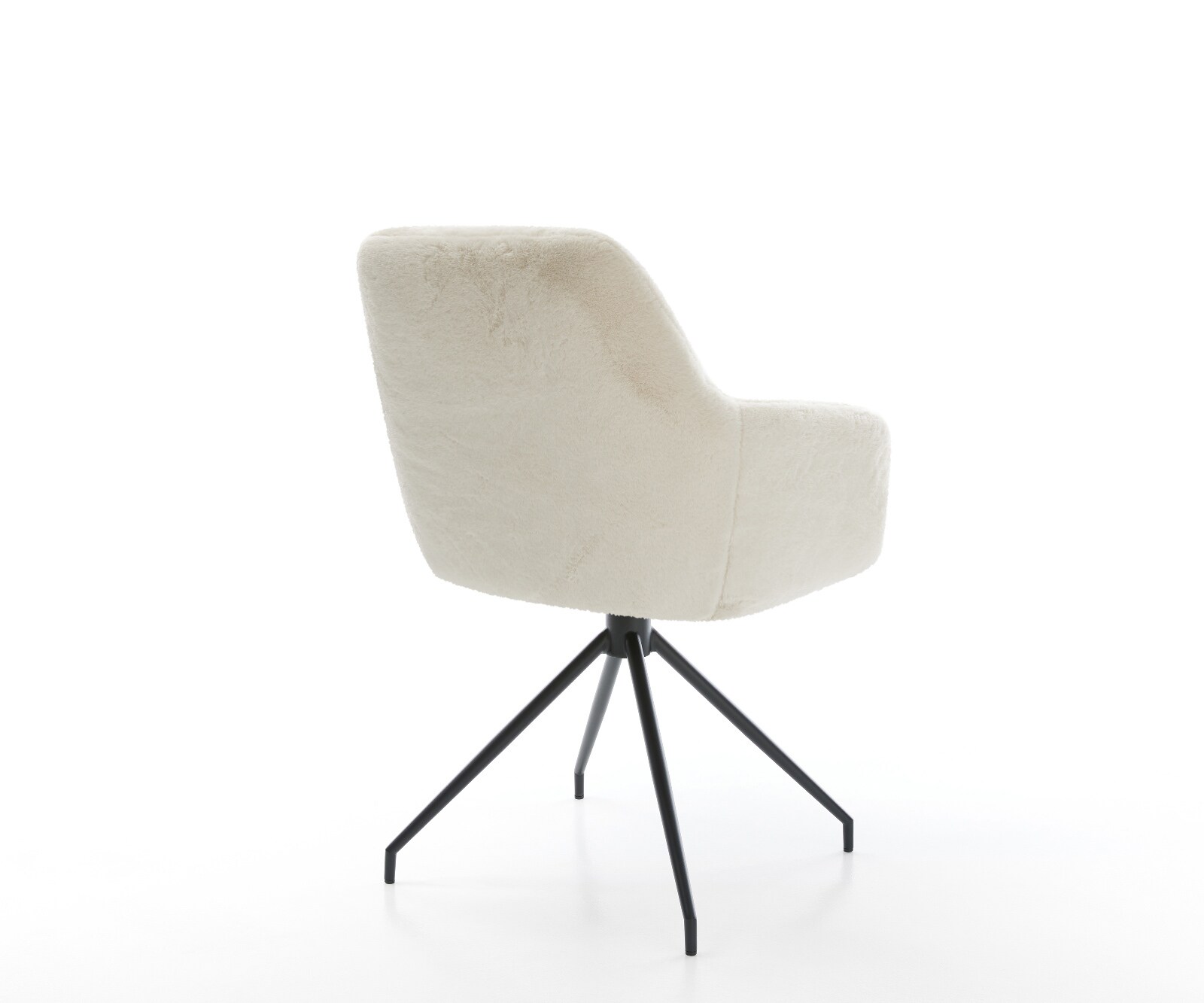 Esszimmerstuhl Pejo-Flex Plüsch Creme-Weiß Kreuzgestell konisch Schwarz Taschenfederkern 4