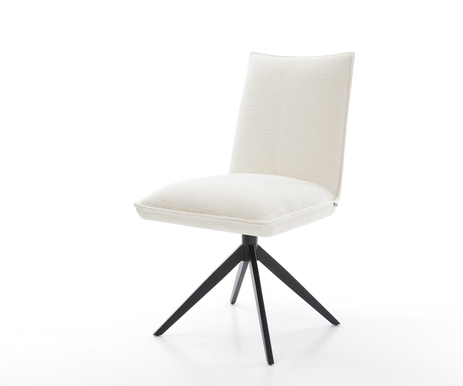 Drehstuhl Lelio-Flex Bouclé Soft Beige Kreuzgestell breit Schwarz 360° dreh günstig online kaufen