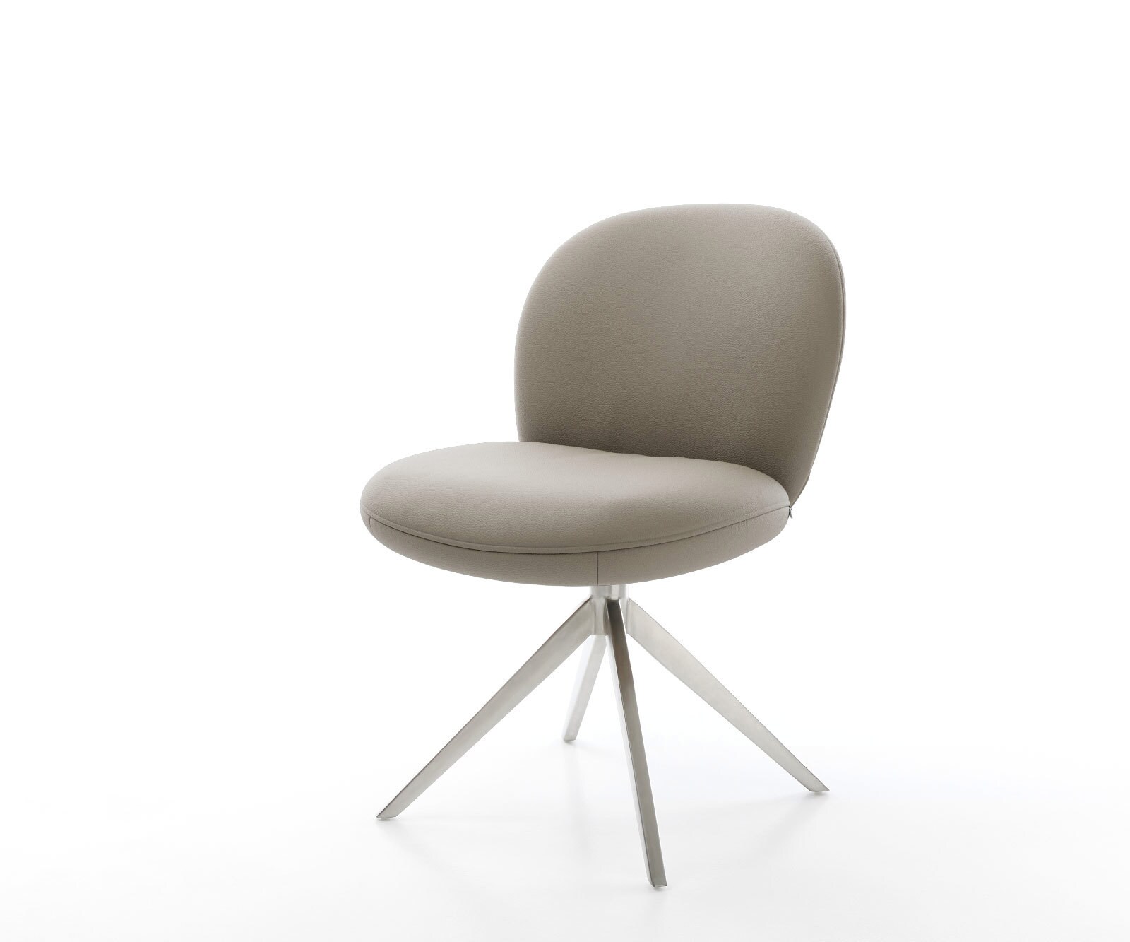 Drehstuhl Nube-Flex Echt-Leder Schlamm Kreuzgestell breit Edelstahl 360° dr günstig online kaufen
