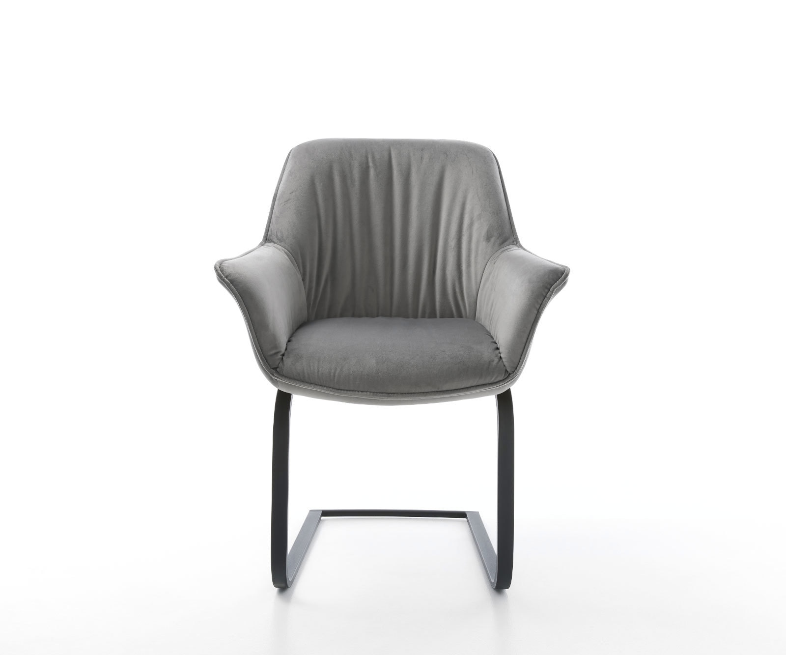 Freischwinger Keila-Flex mit Armlehnen Samt Grau Freischwinger flach Schwarz 2