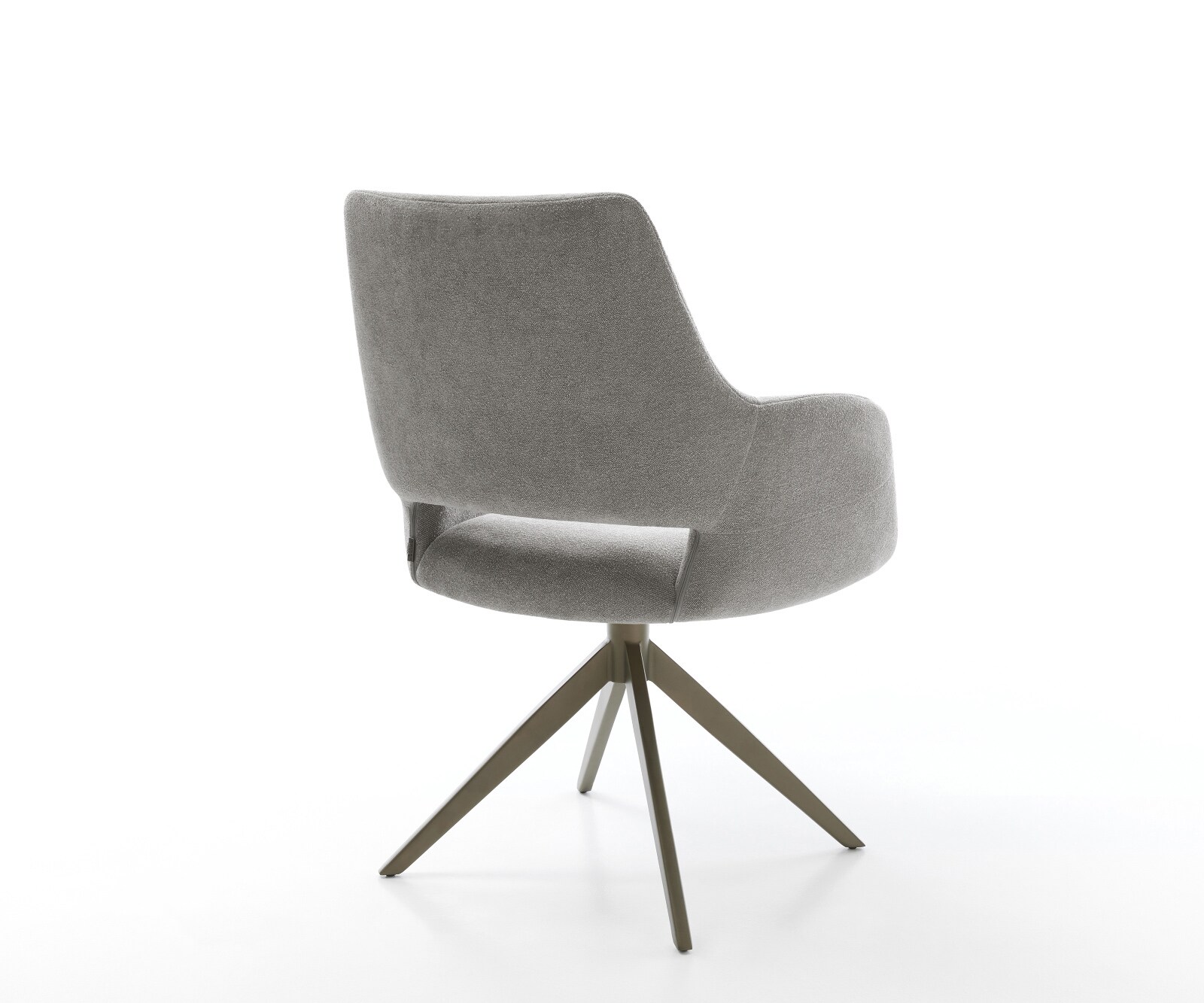 Drehstuhl Yago-Flex mit Armlehnen Strukturstoff Soft Grau Kreuzgestell breit Effektfinish Titan 360° drehbar Wippfunktion Taschenfederkern 4