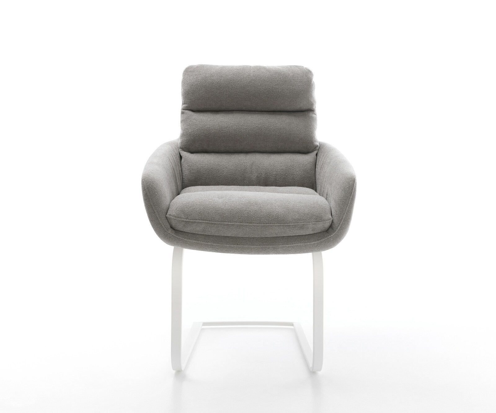 Freischwinger Abelia-Flex mit Armlehnen Strukturstoff Soft Grau Freischwinger flach Weiß 2