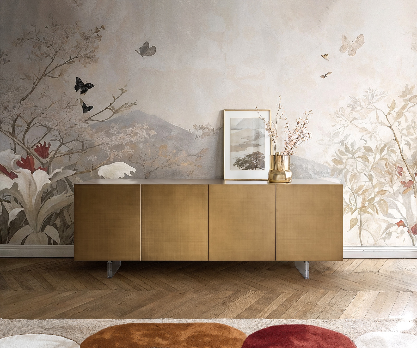 Sideboard Aira 200 cm Metallic Gold 4 Türen Sideboard Aira 200 cm Metallic Gold 4 Türen