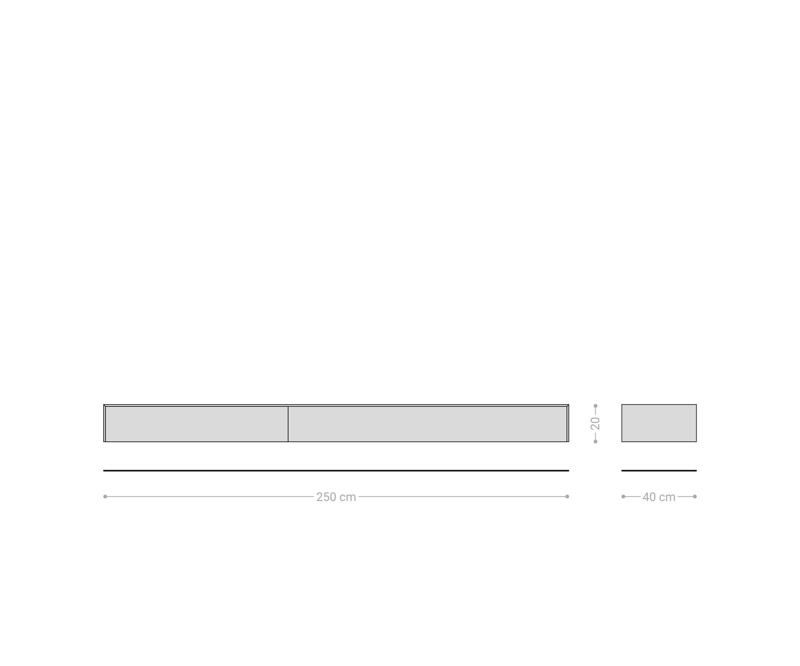 Lowboard Cuor 250 cm Keramik Laminam® Emperador Extra Lucidato Dunkelbraun 1 Klappe 1 Schubfach Schwebend 7