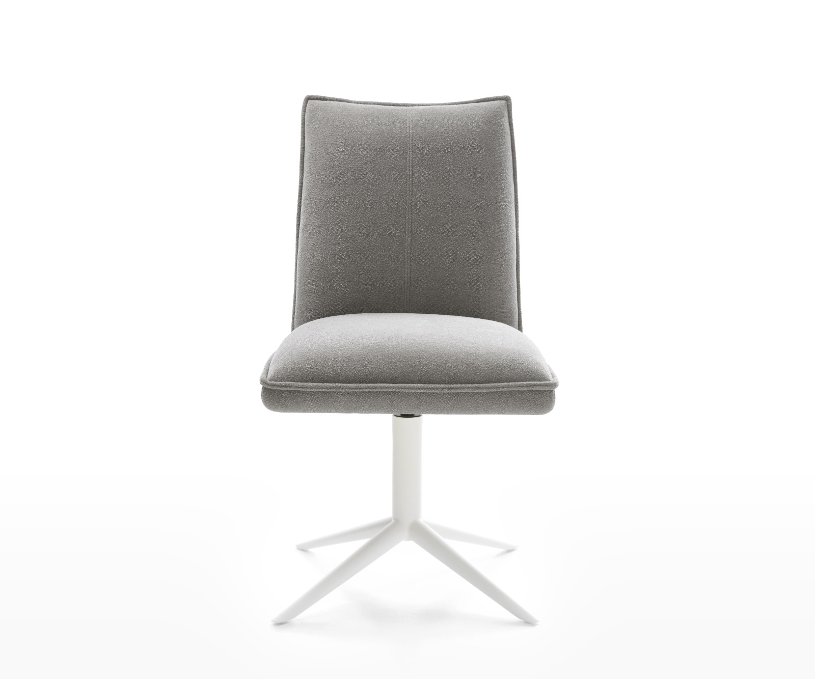 Drehstuhl Lelio-Flex Strukturstoff Soft Grau Fußkreuz Weiß 360° drehbar Wippfunktion Taschenfederkern 1