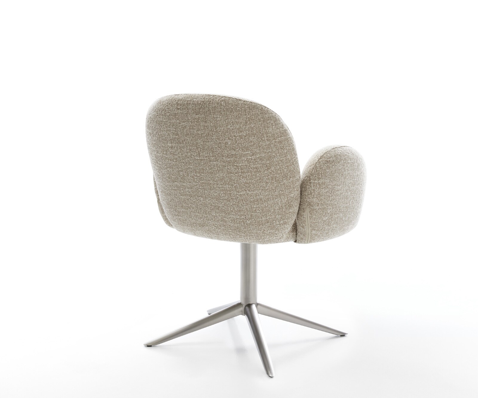 Drehstuhl Nube-Flex mit Armlehnen Webstoff Soft Beige Fußkreuz Edelstahl 360° drehbar Wippfunktion Taschenfederkern 5