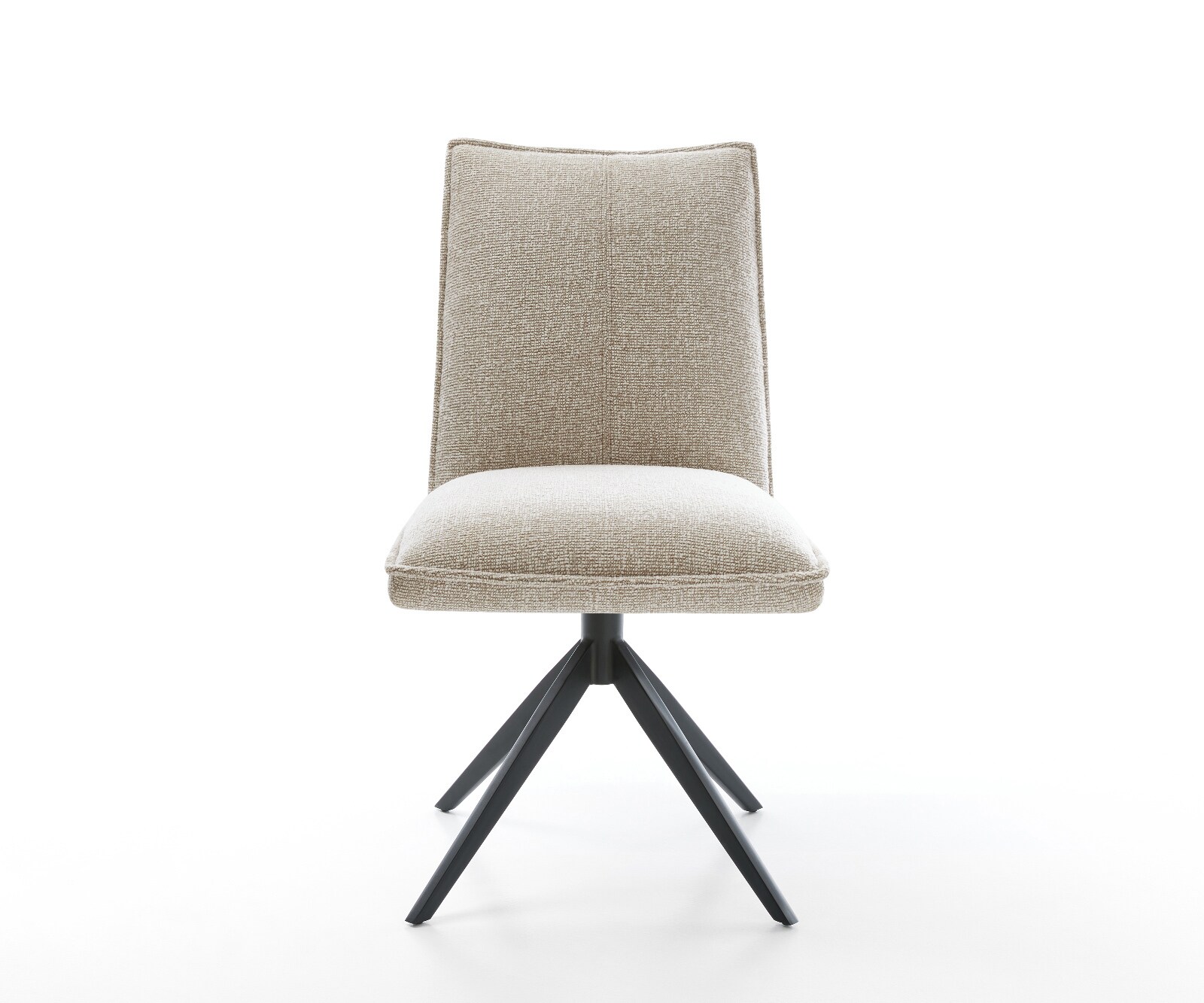 Drehstuhl Lelio-Flex Webstoff Soft Beige Kreuzgestell breit Schwarz 360° drehbar Wippfunktion Taschenfederkern 2
