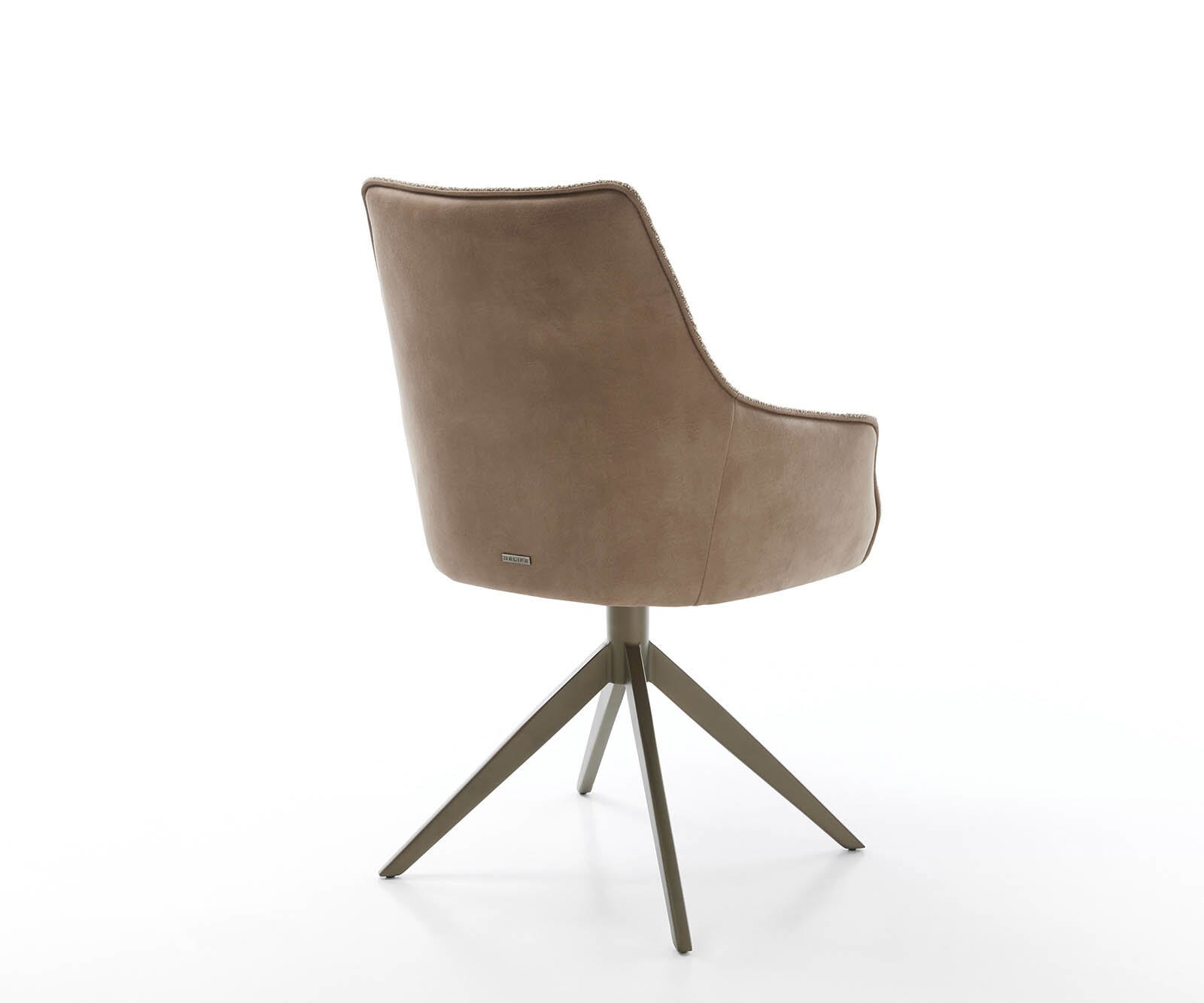 Drehstuhl Alja-Flex mit Armlehnen Materialmix Schlamm Kreuzgestell breit Effektfinish Titan 360° drehbar Taschenfederkern 4
