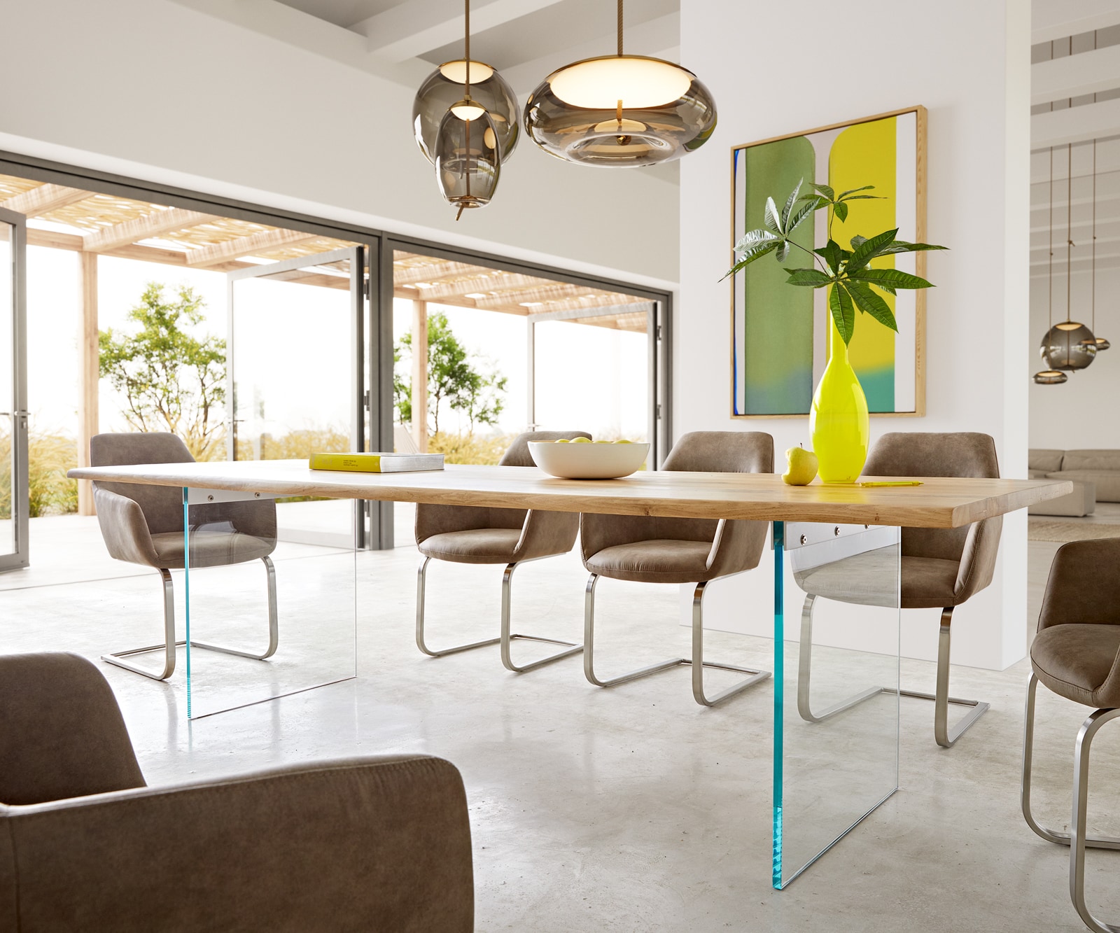 Esstisch Edge 260x100x2,5-3 Eiche Natur Glas Live-Edge 6