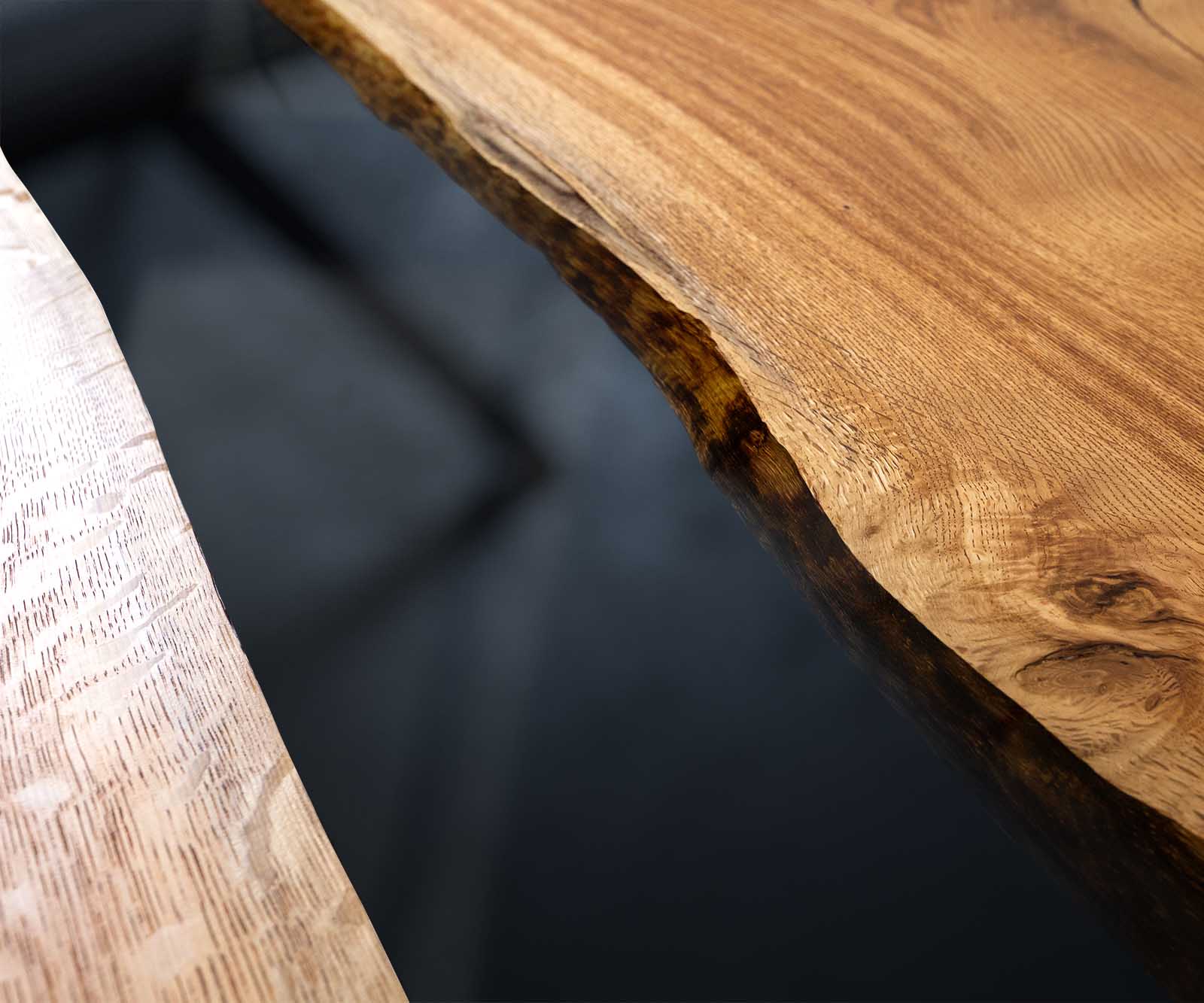 Tischplatte Eiche Natur 260 cm Epoxid Transparent Unikat Nr. 32302 2