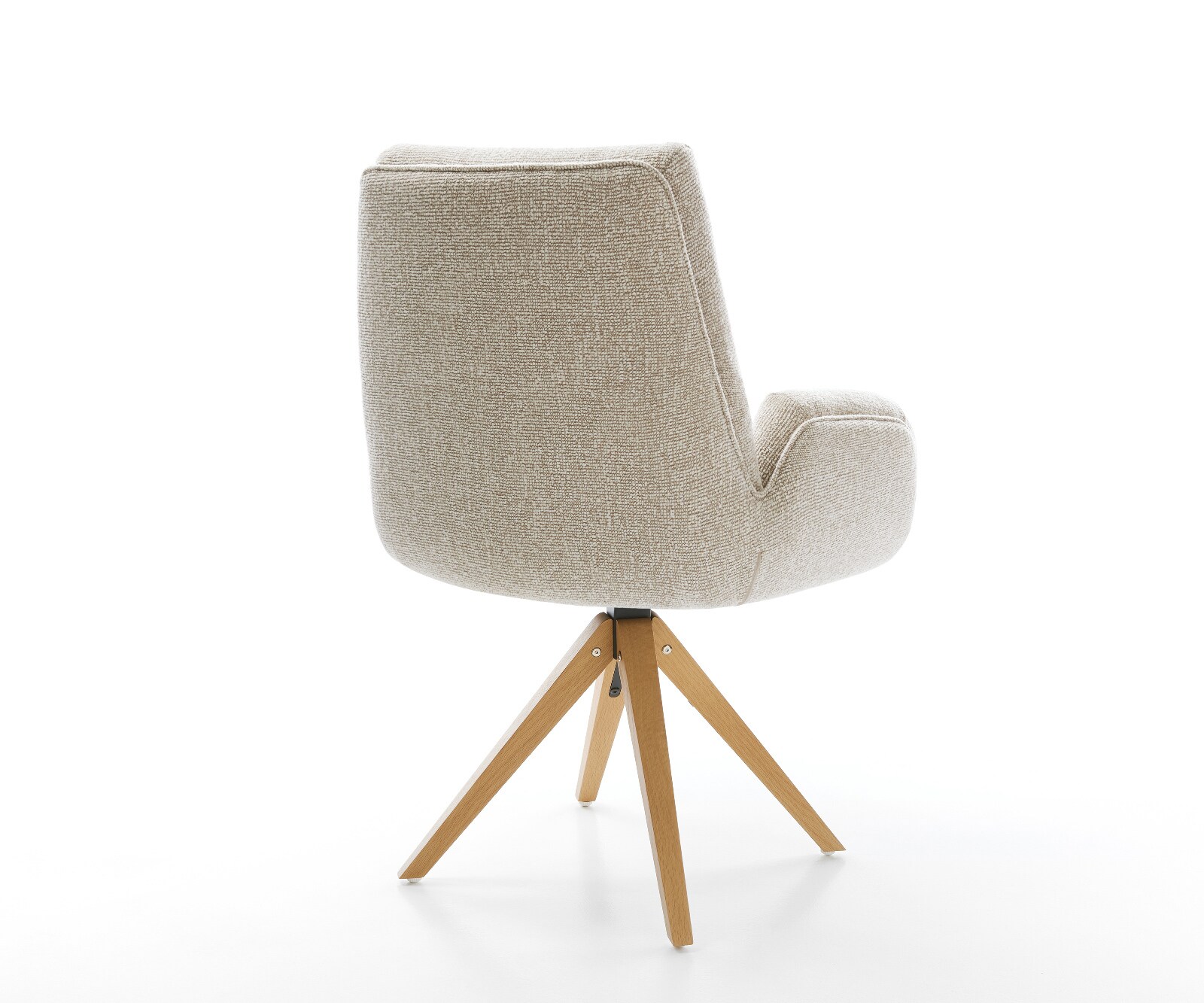 Drehstuhl Clea-Flex Webstoff Soft Beige Holzgestell kantig Natur 180° drehbar 5