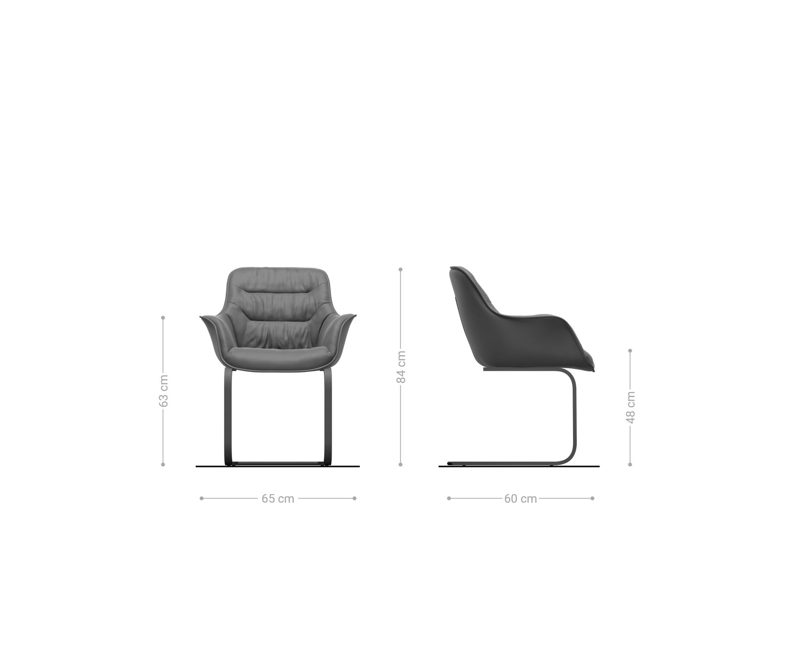 Freischwinger Kaira-Flex Webstoff Soft Beige Freischwinger flach Graphit 6