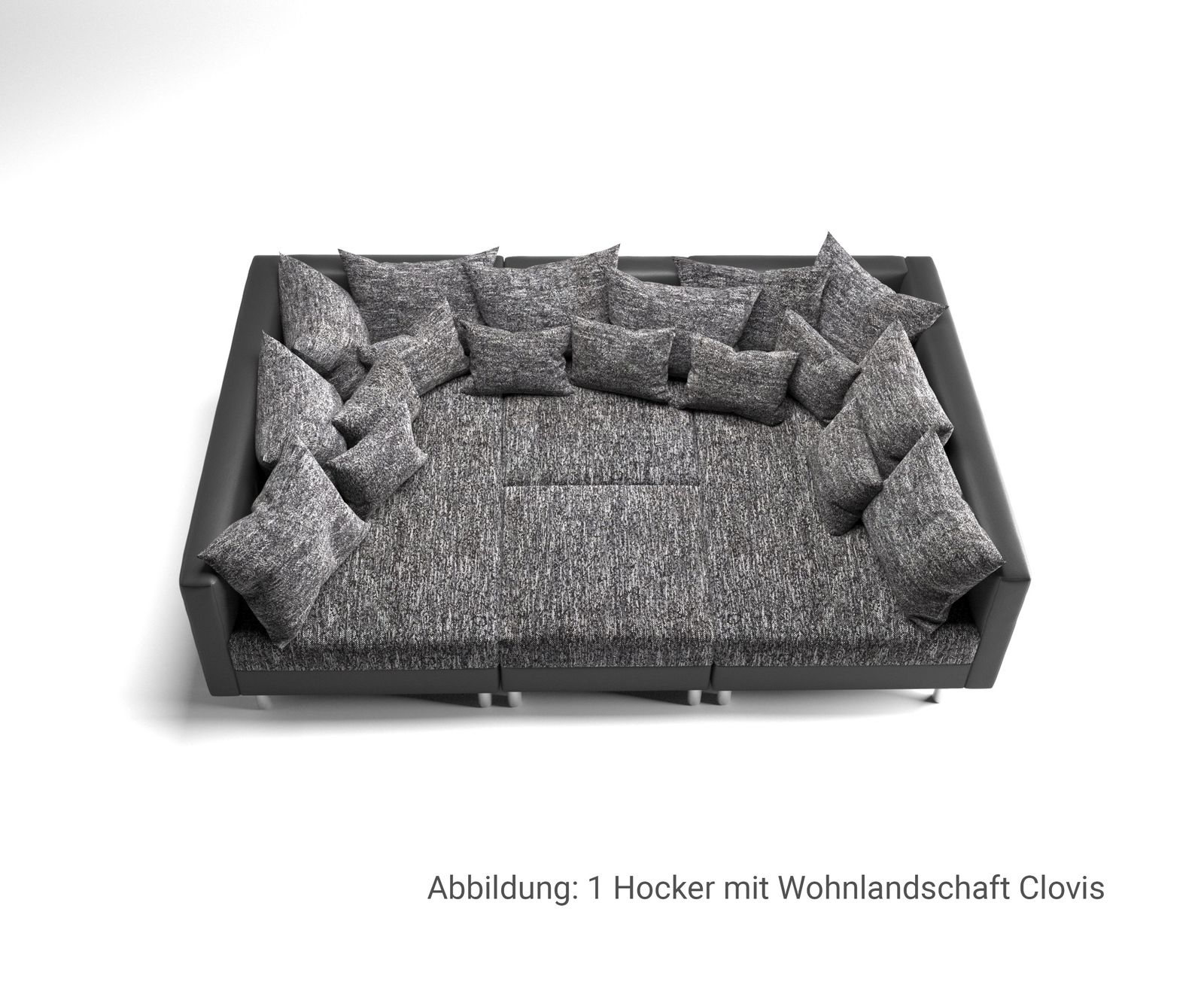 Hocker Clovis B98 x T83 Schwarz Modul Kunstleder 9