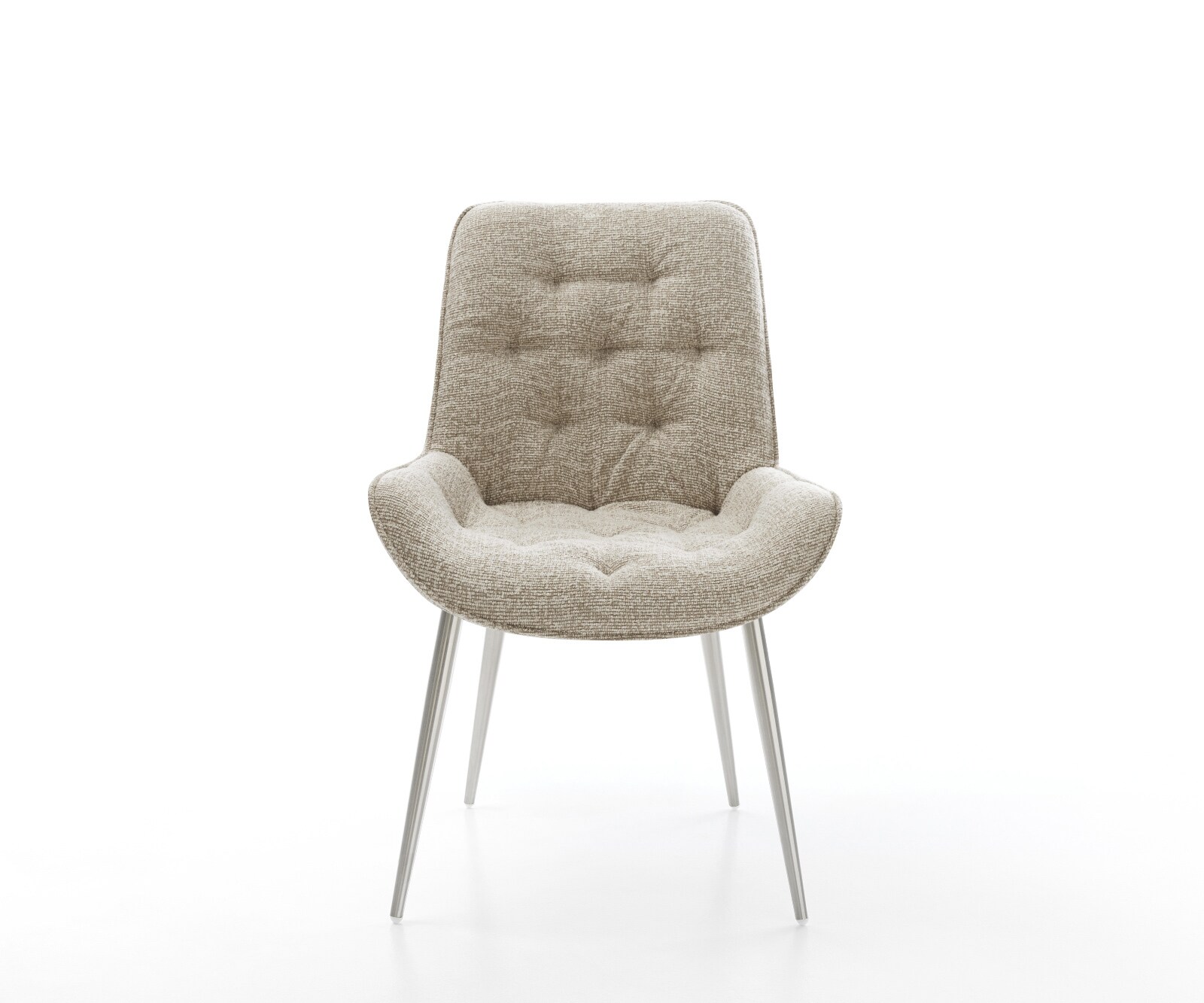 Esszimmerstuhl Taimi-Flex Webstoff Soft Beige 4-Fuß konisch Edelstahl 1