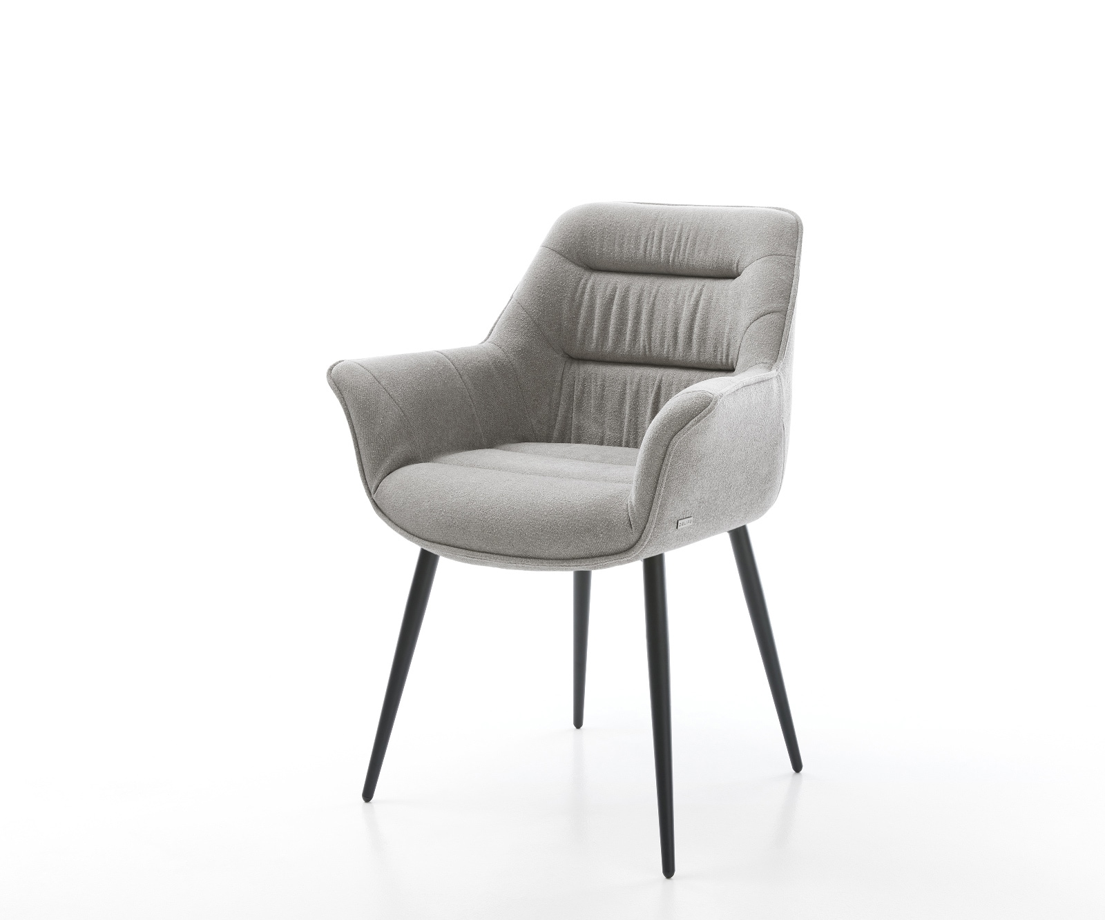 Esszimmerstuhl Kaira-Flex Strukturstoff Soft Grau 4-Fuß konisch Schwarz