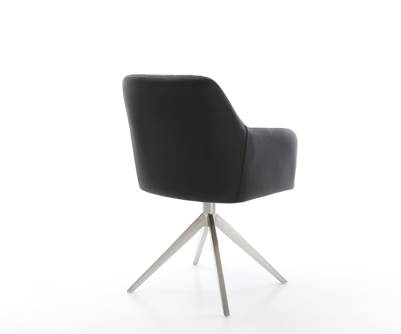 Drehstuhl Greg-Flex Echt-Leder Schwarz Kreuzgestell breit Edelstahl 360° drehbar Wippfunktion Taschenfederkern 4 Drehstuhl Greg-Flex Echt-Leder Schwarz Kreuzgestell breit Edelstahl 360° drehbar Wippfunktion Taschenfederkern 4