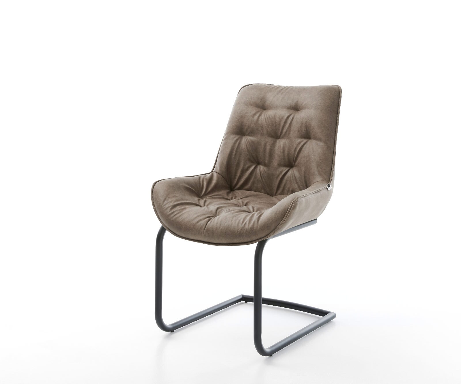 Freischwinger Taimi-Flex Mikrofaser Taupe Vintage Freischwinger rund Schwar günstig online kaufen