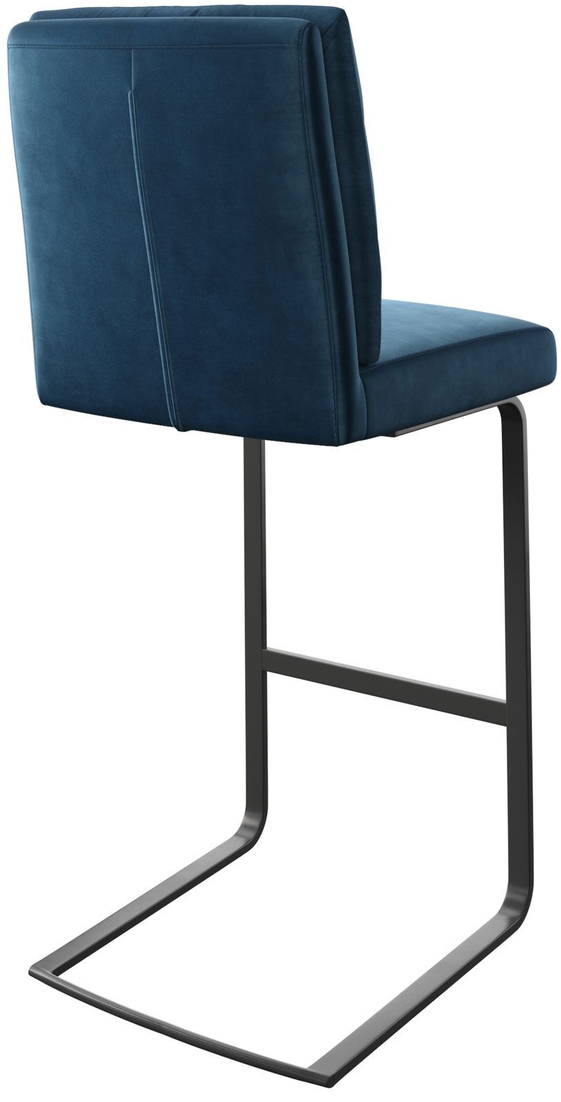 Barstuhl Pela-Flex Samt Blau Freischwinger flach Metall 4