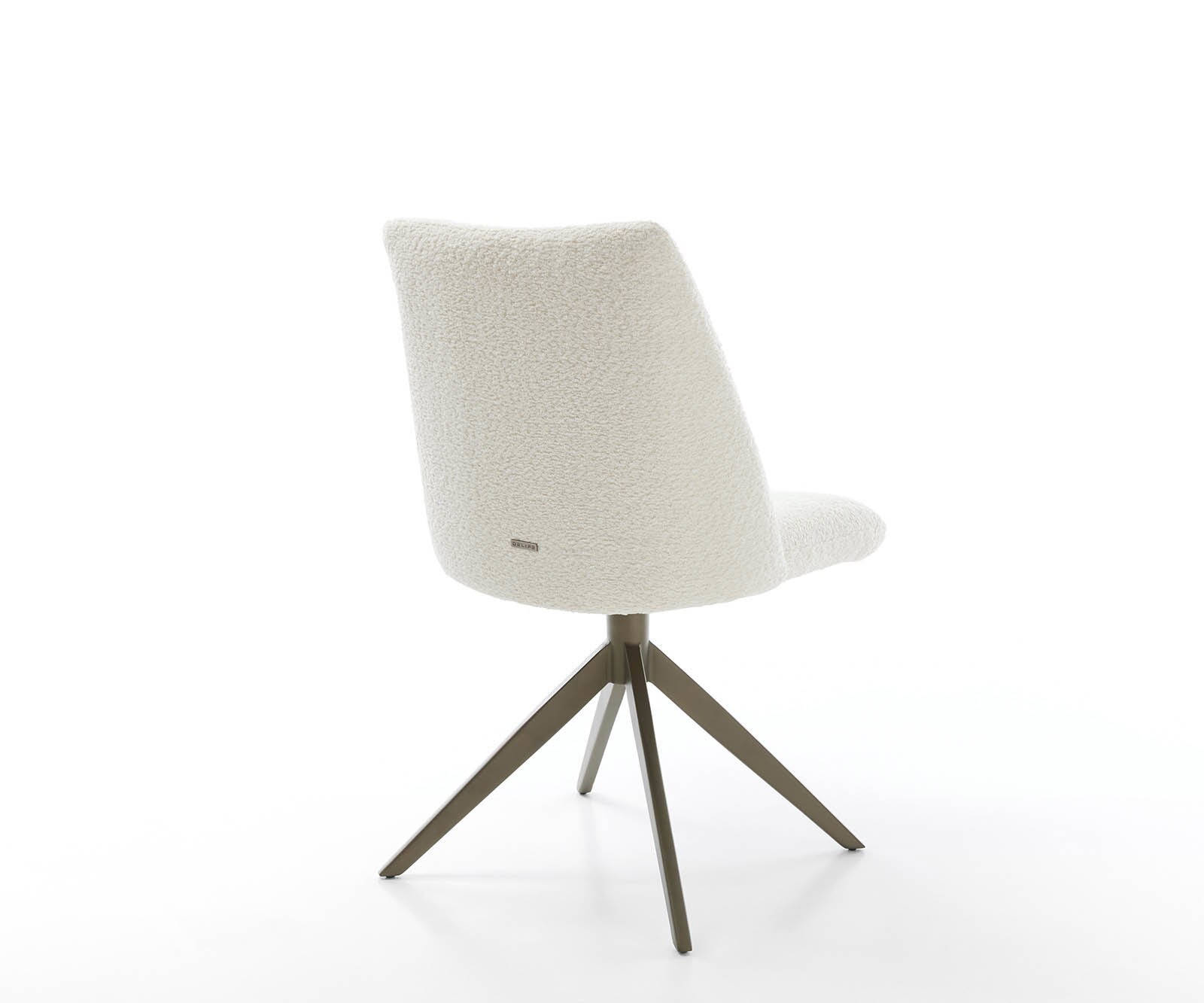 Drehstuhl Elso-Flex Bouclé Weiß Kreuzgestell breit Effektfinish Titan 360° drehbar Taschenfederkern 4