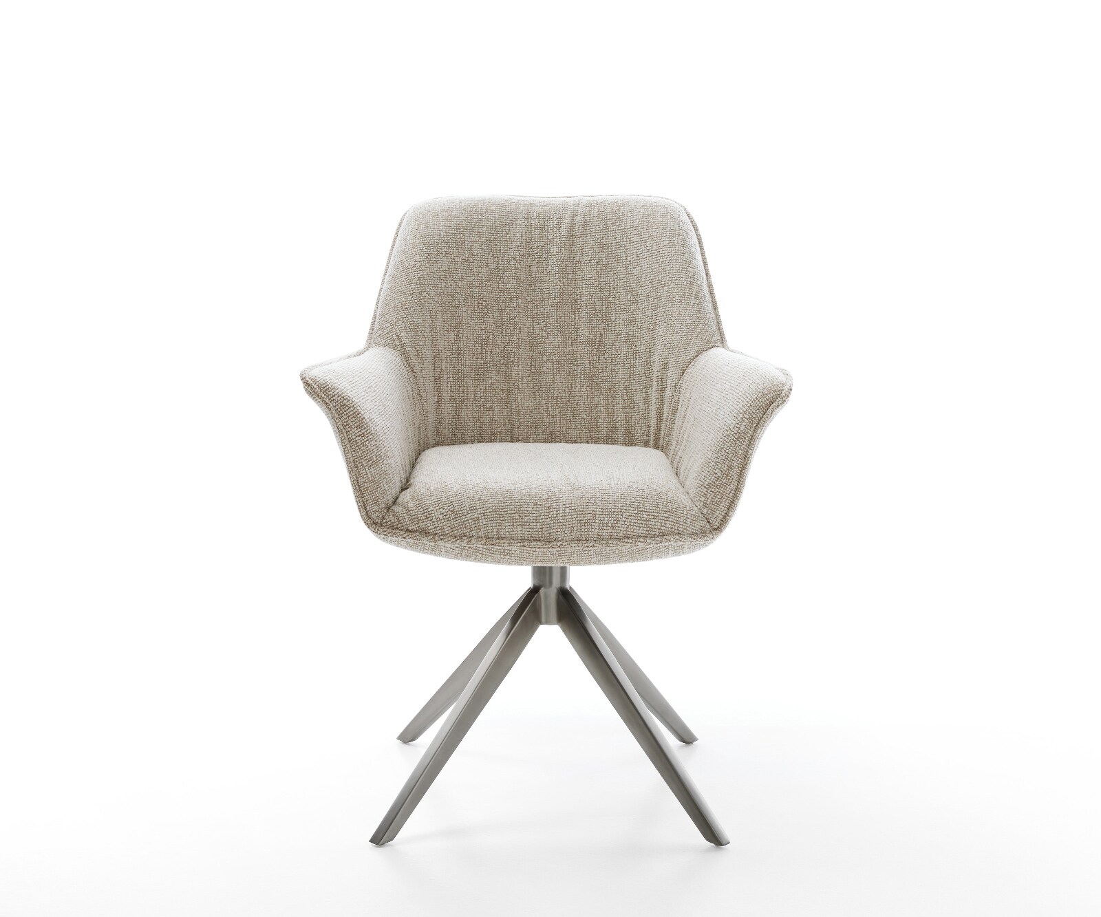 Drehstuhl Keila-Flex mit Armlehnen Webstoff Soft Beige Kreuzgestell breit Graphit 360° drehbar Wippfunktion 2