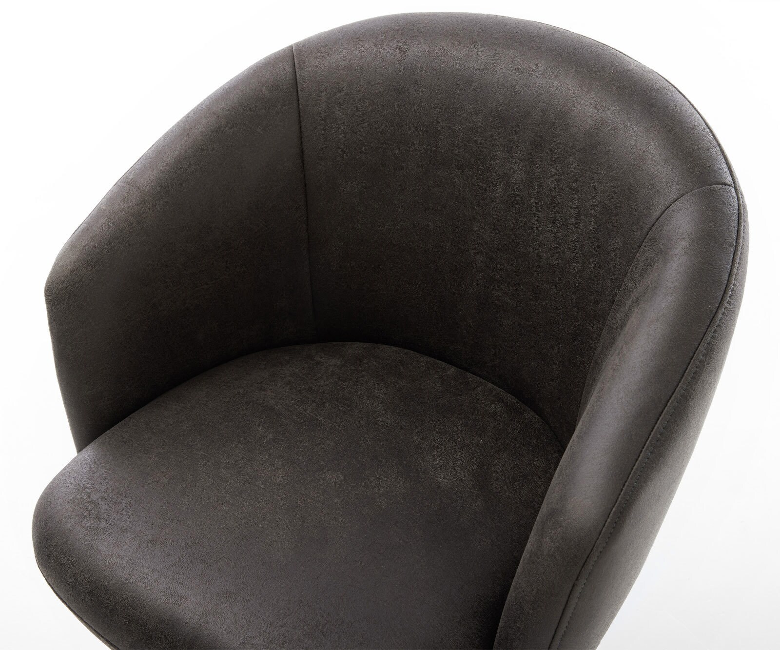 Drehstuhl Caja-Flex mit Armlehnen Mikrofaser Anthrazit Vintage Fußkreuz Effektfinish Titan 360° drehbar Taschenfederkern 4