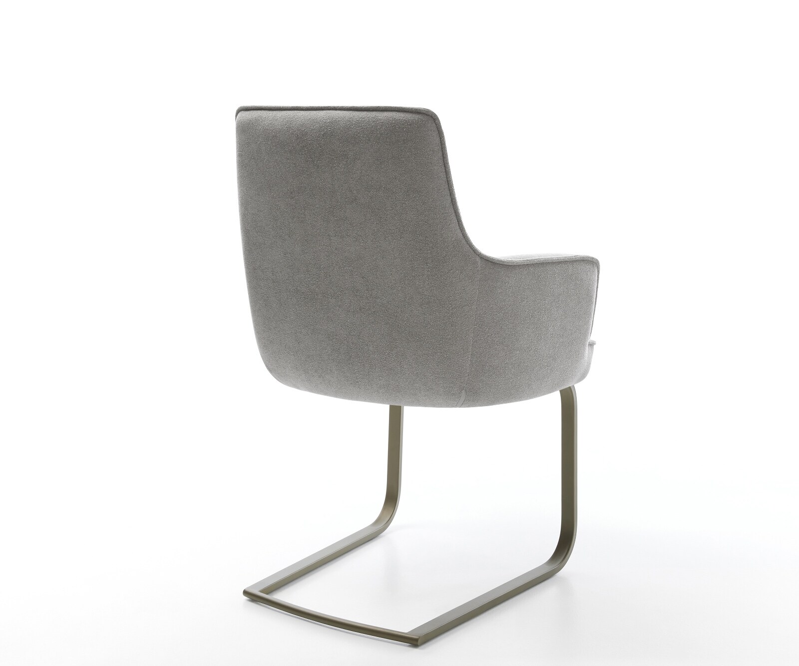 Freischwinger Heira-Flex mit Armlehnen Strukturstoff Soft Grau Freischwinger flach Effektfinish Titan Taschenfederkern 5