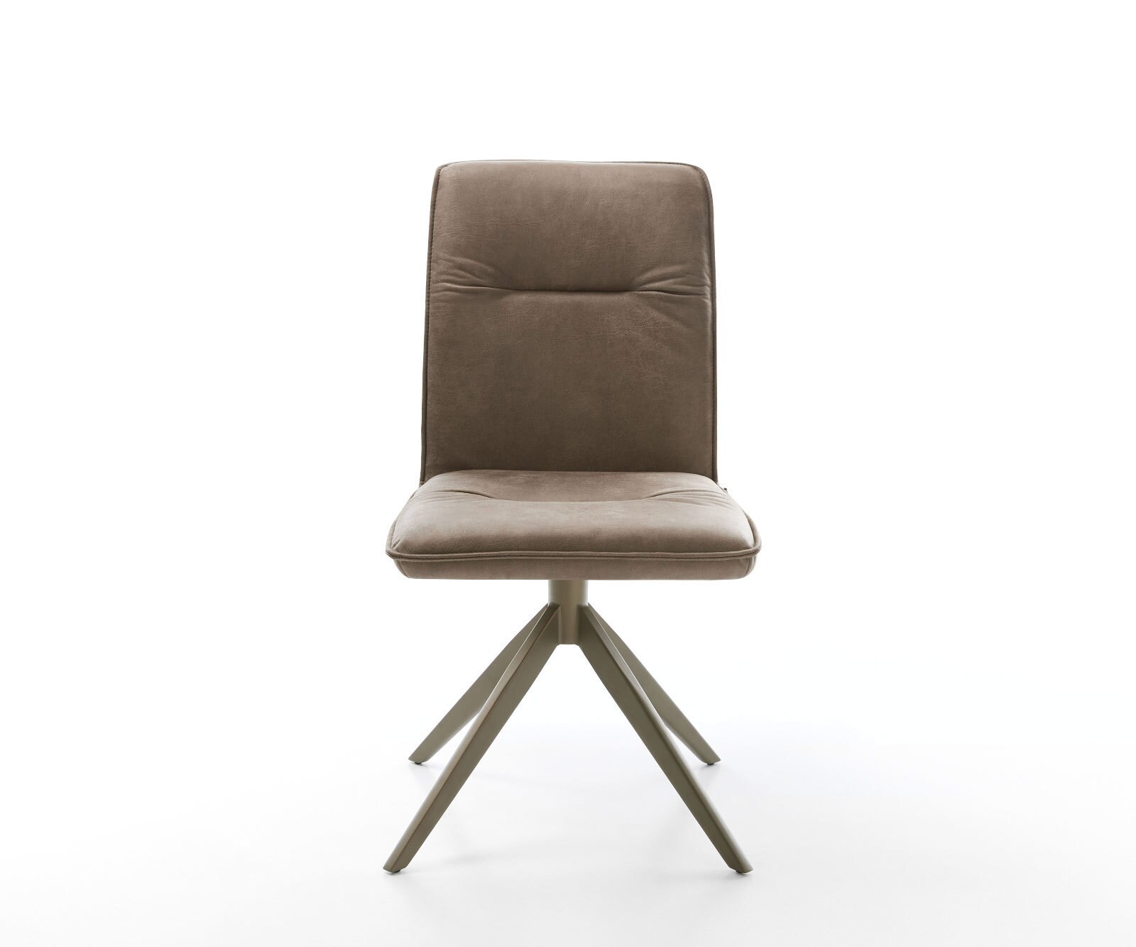 Drehstuhl Vinjo-Flex Mikrofaser Taupe Vintage Kreuzgestell breit Effektfinish Titan 360° drehbar 2