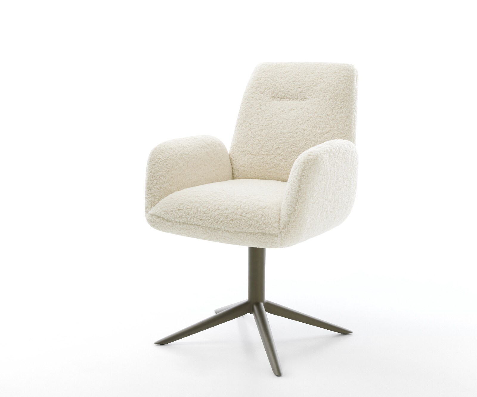 Drehstuhl Zoa-Flex Teddystoff Beige Fußkreuz Effektfinish Titan 360° drehba günstig online kaufen