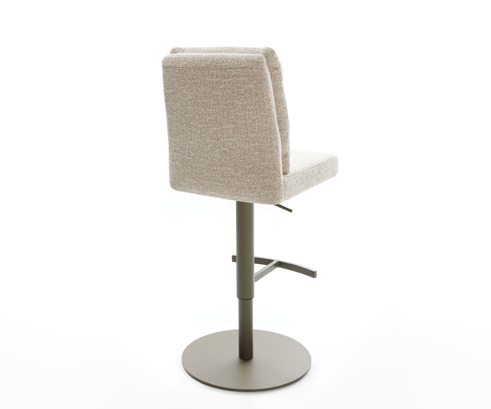 Barstuhl Pela-Flex Webstoff Soft Beige Drehfuß höhenverstellbar Metall Titanfarben 4
