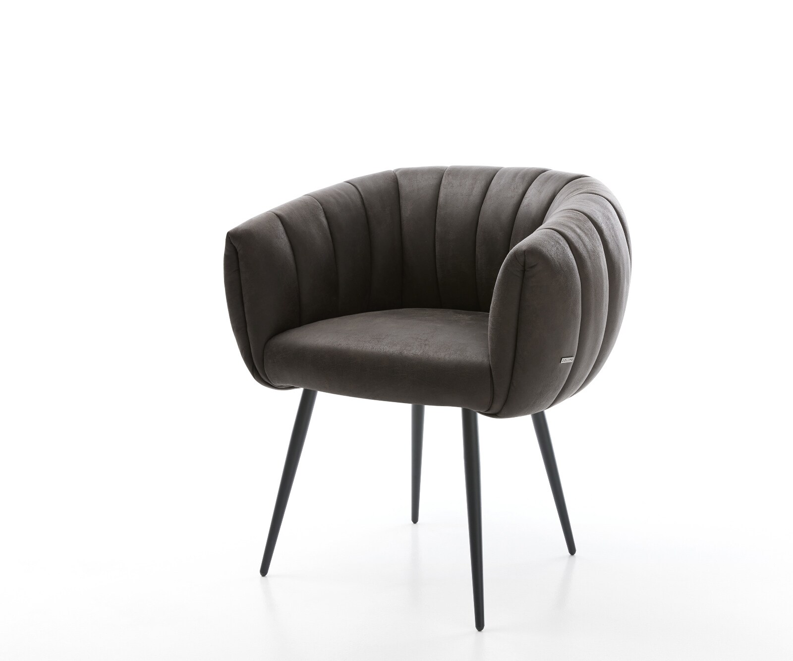 Esszimmerstuhl Jada-Flex Mikrofaser Anthrazit Vintage 4-Fuß konisch Schwarz Taschenfederkern