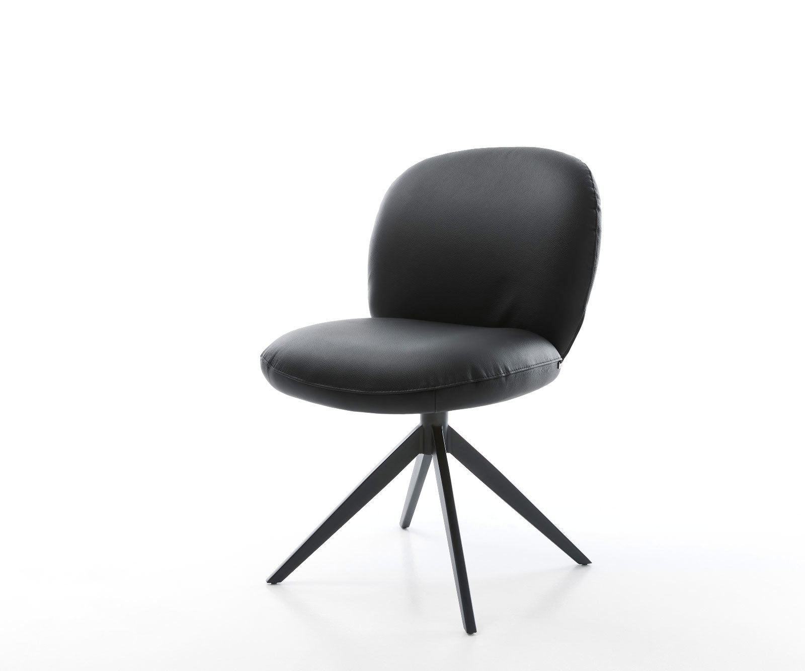 Drehstuhl Nube-Flex Echt-Leder Schwarz Kreuzgestell breit Schwarz 360° drehbar Wippfunktion Taschenfederkern Drehstuhl Nube-Flex Echt-Leder Schwarz Kreuzgestell breit Schwarz 360° drehbar Wippfunktion Taschenfederkern
